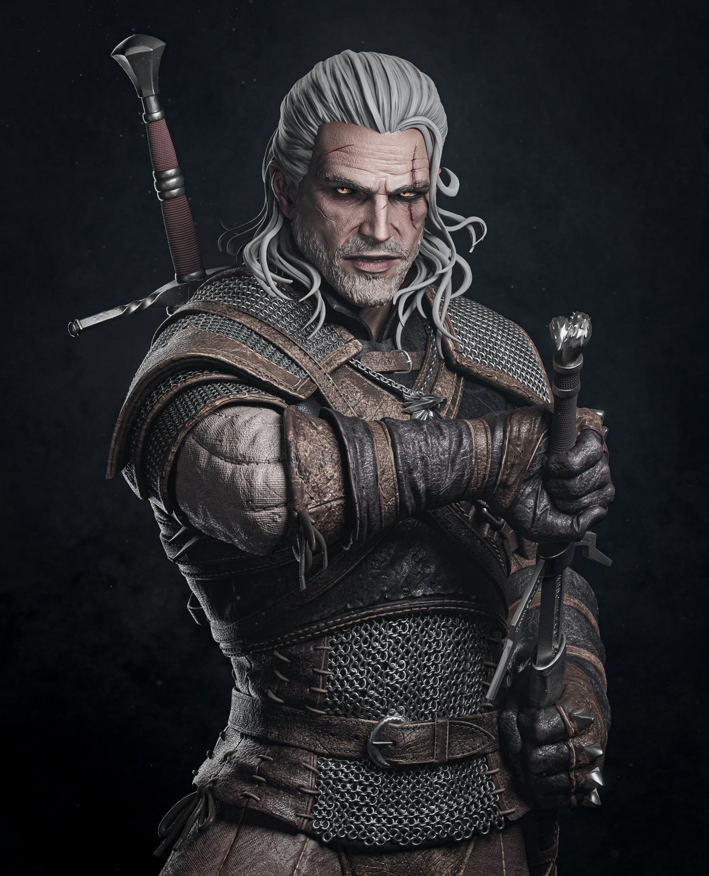 Geralt of Rivia v2 - CA 3D Studios - Dark Forge Arts