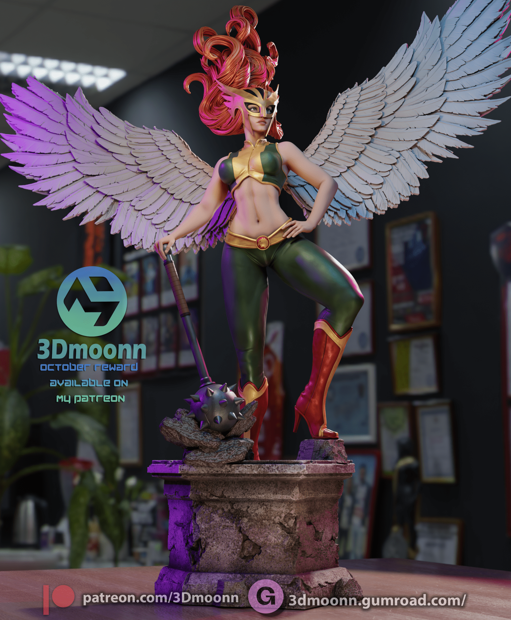 Hawkgirl - 3DMoonn - Dark Forge Arts