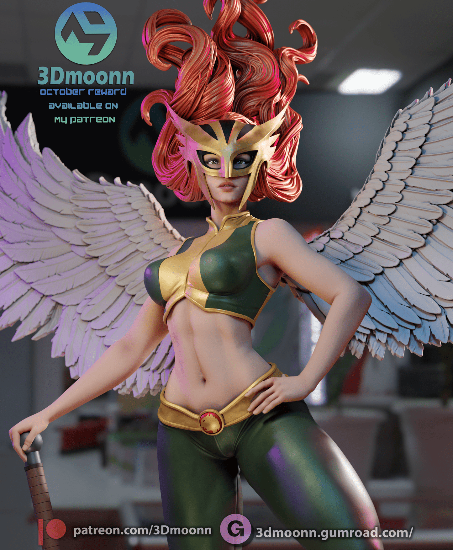 Hawkgirl - 3DMoonn - Dark Forge Arts