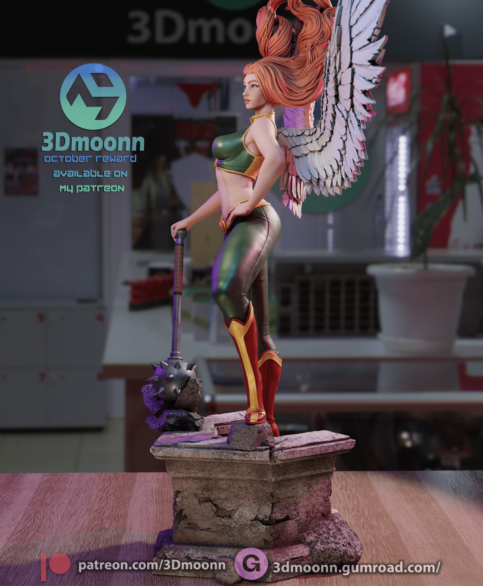 Hawkgirl - 3DMoonn - Dark Forge Arts