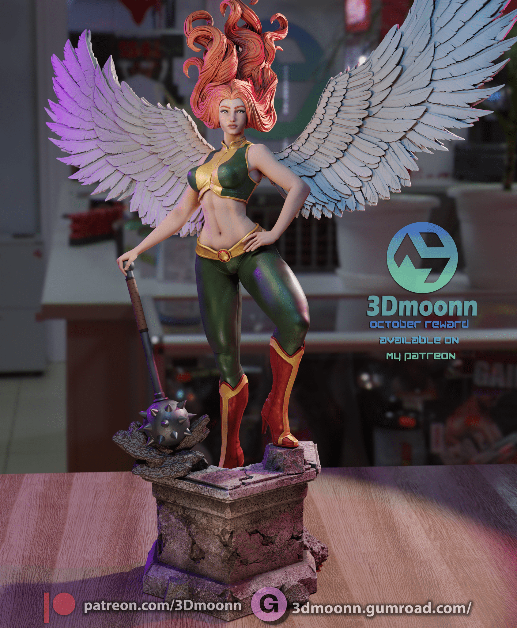 Hawkgirl - 3DMoonn - Dark Forge Arts