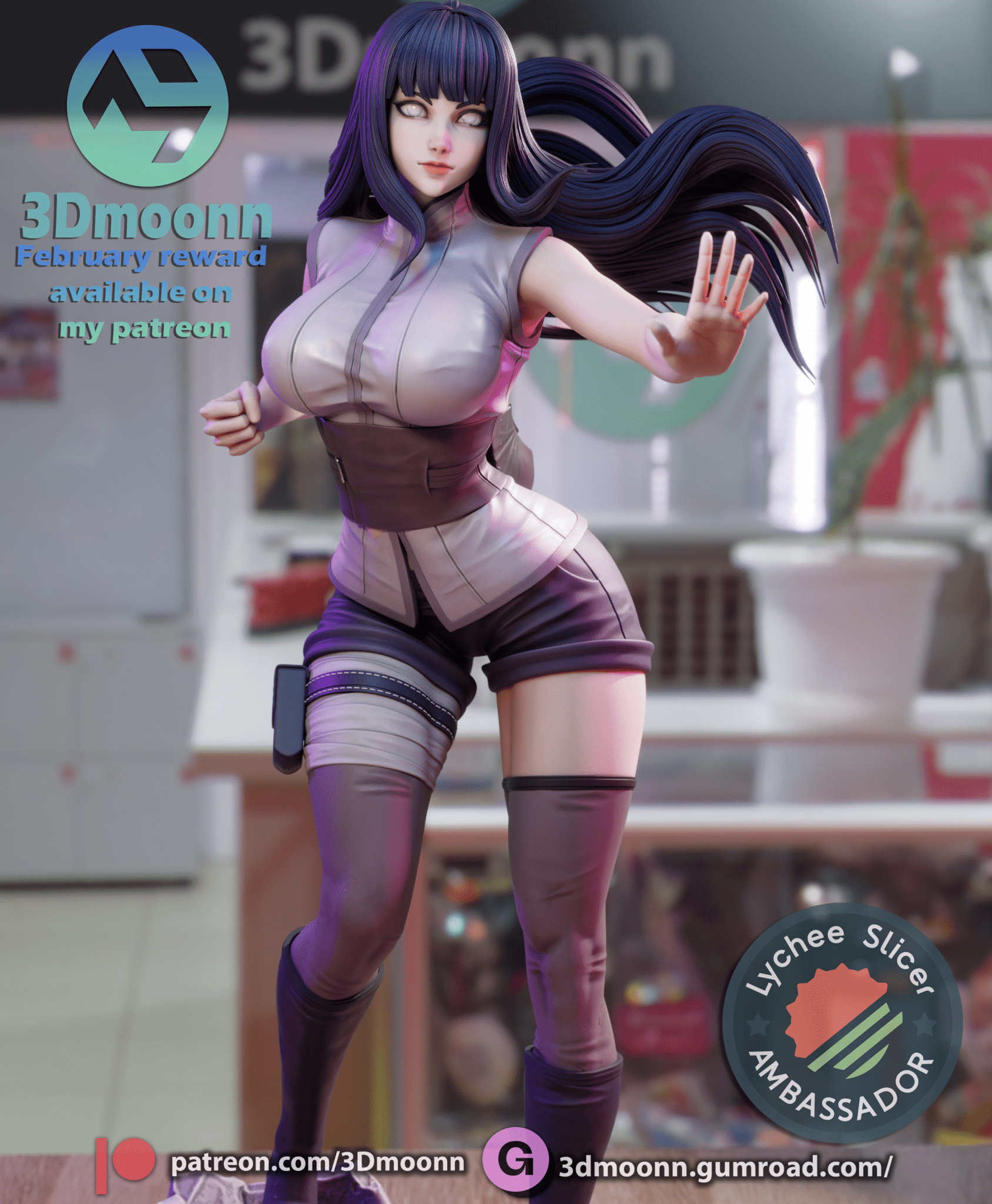 Hinata Hyuga - 3DMoonn - Dark Forge Arts