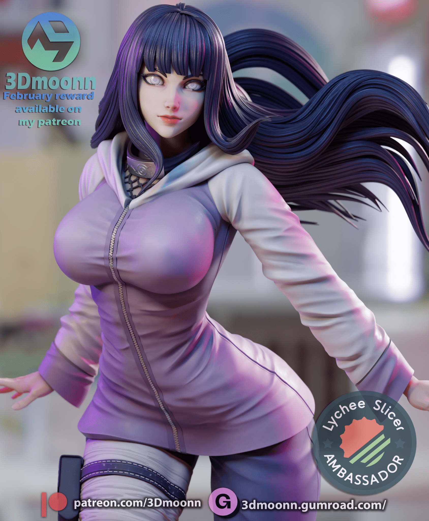 Hinata Hyuga - 3DMoonn - Dark Forge Arts