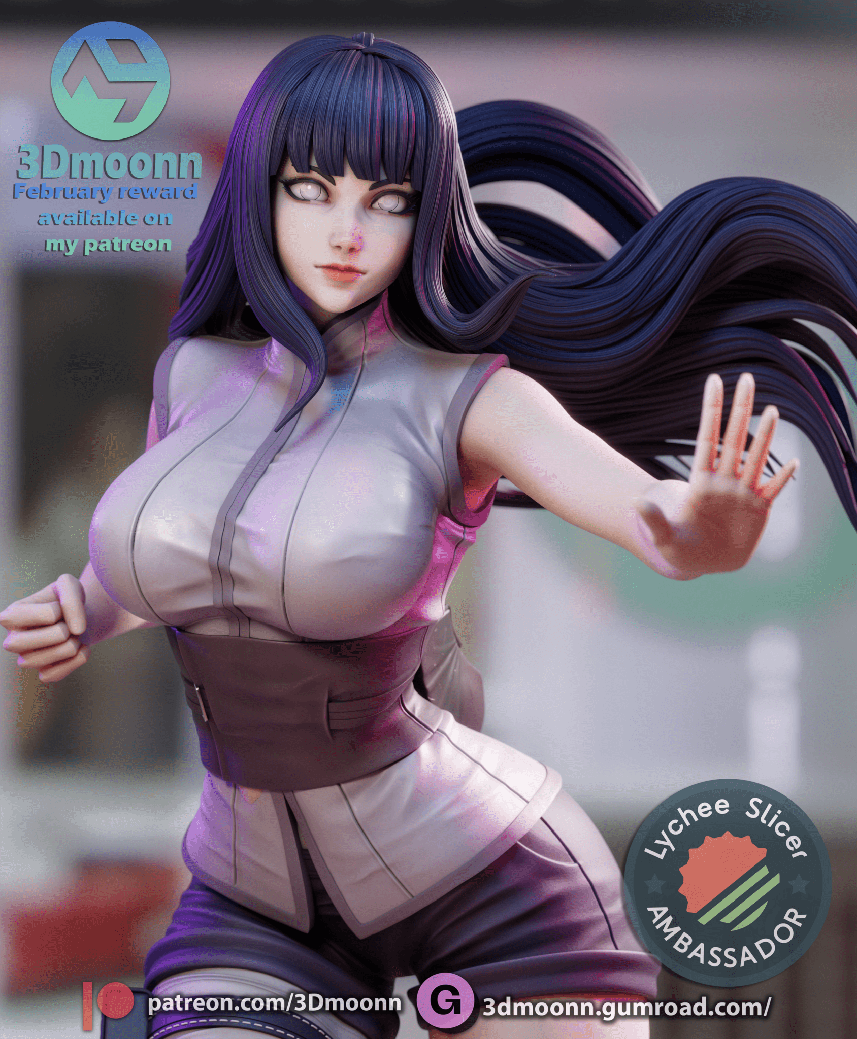 Hinata Hyuga - 3DMoonn - Dark Forge Arts