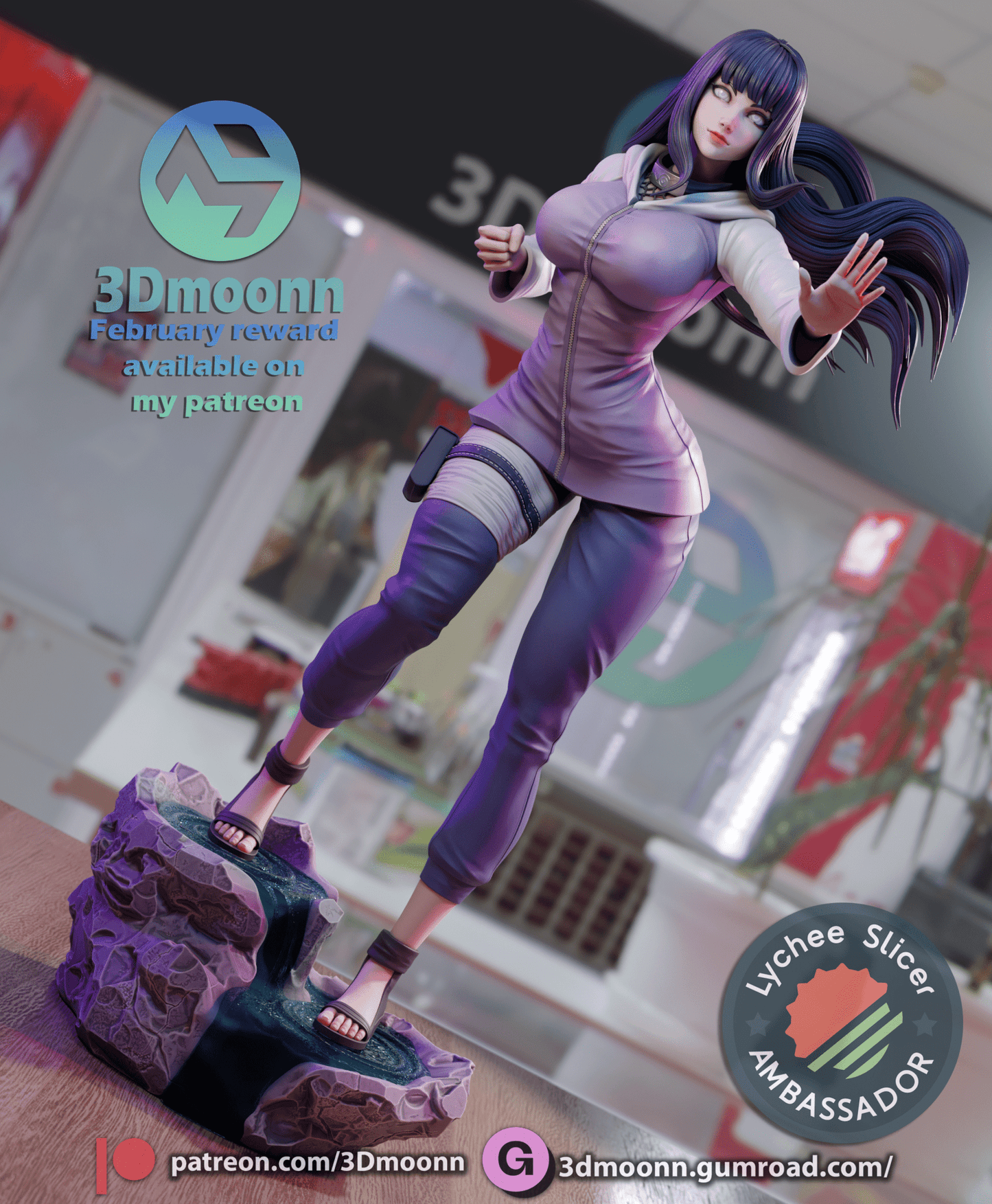 Hinata Hyuga - 3DMoonn - Dark Forge Arts