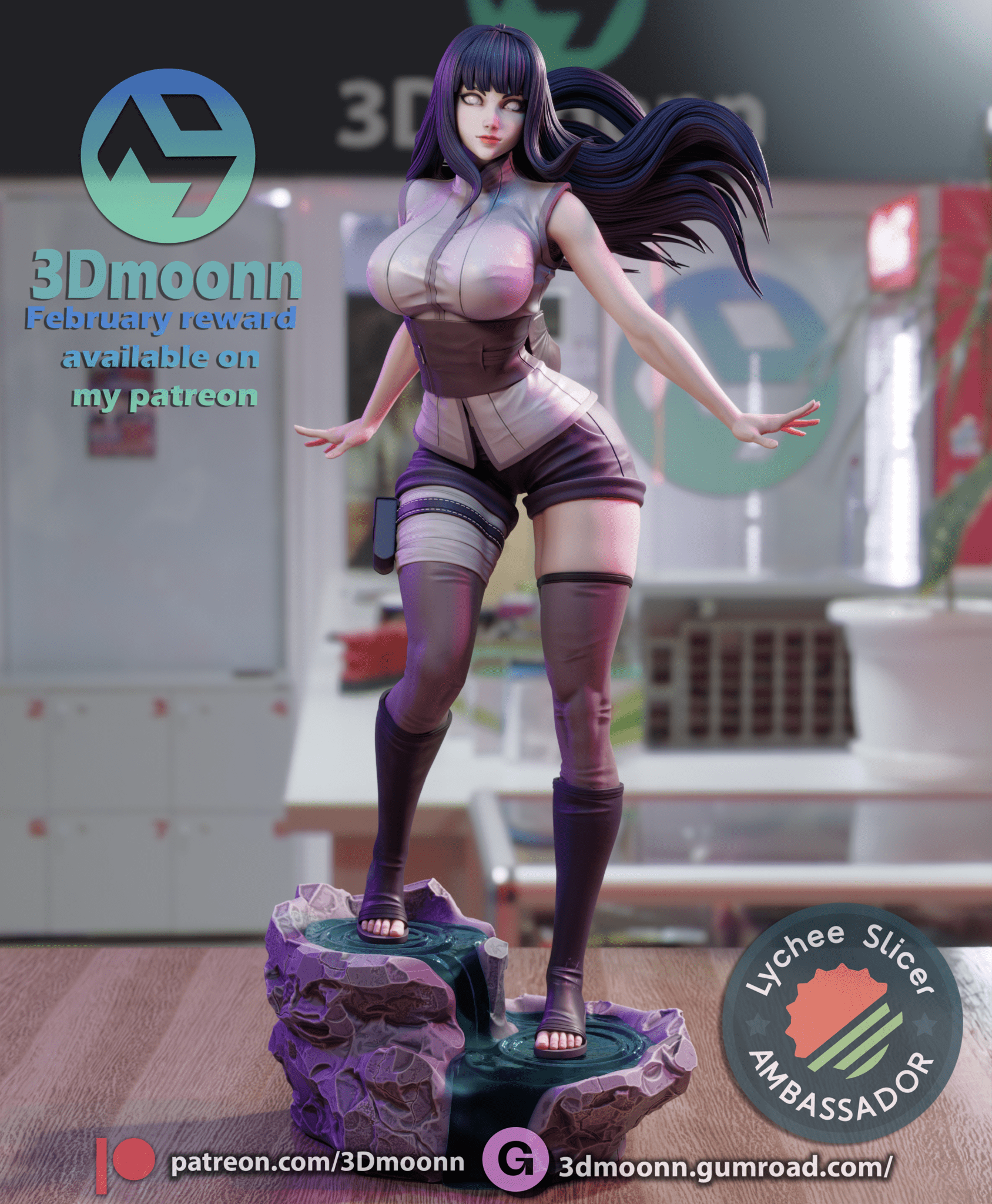 Hinata Hyuga - 3DMoonn - Dark Forge Arts