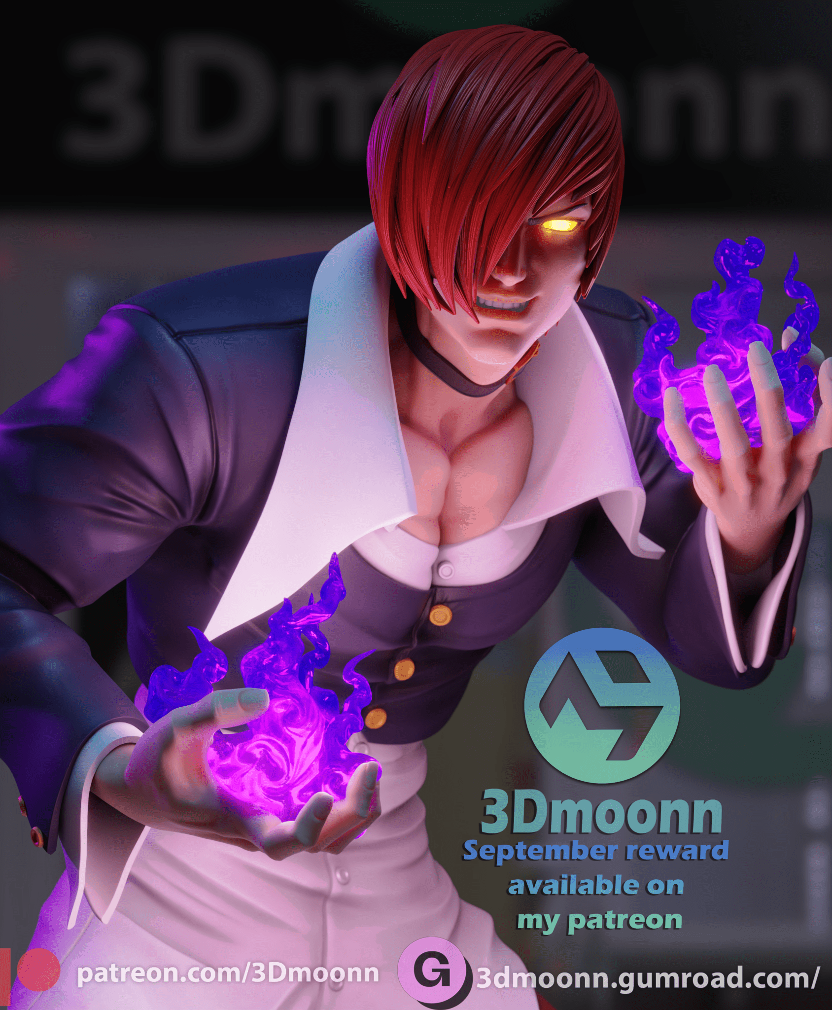 Iori Yagami - 3DMoonn - Dark Forge Arts
