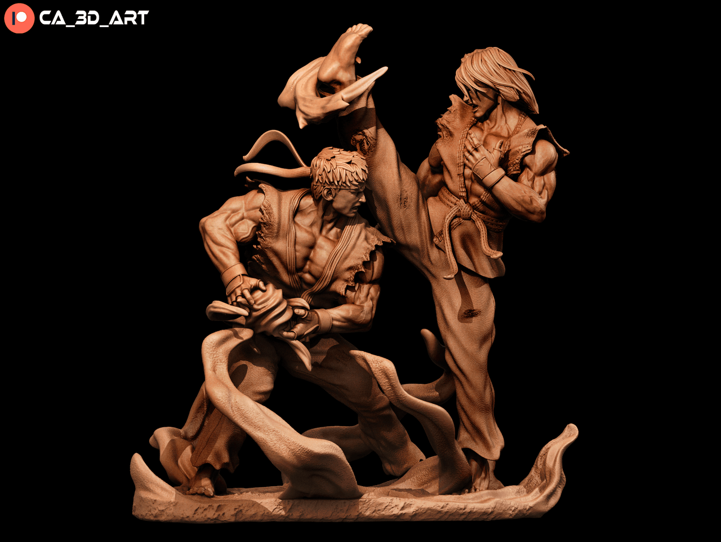 Ken and Ryu - CA 3D Studios - Dark Forge Arts