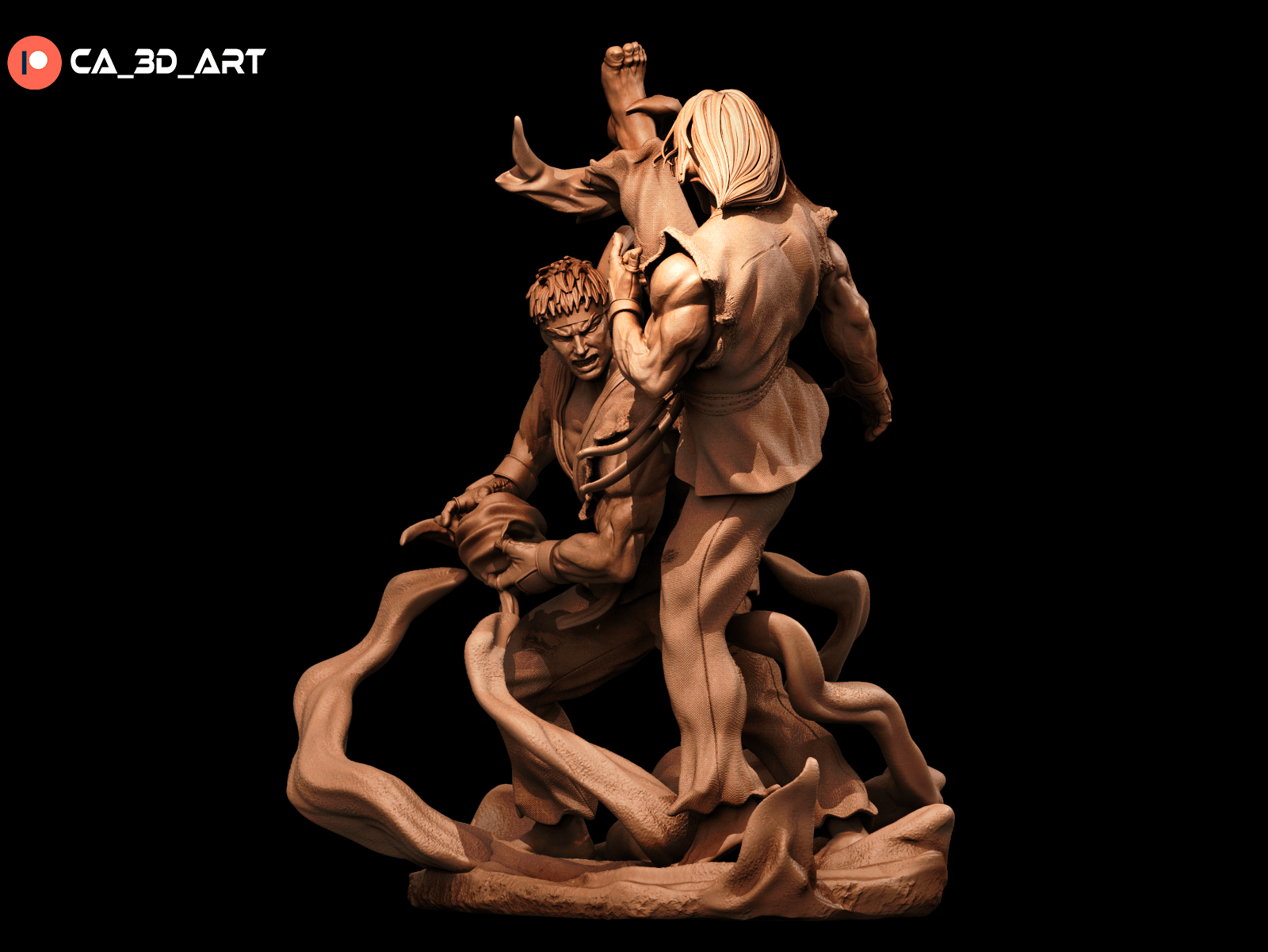 Ken and Ryu - CA 3D Studios - Dark Forge Arts