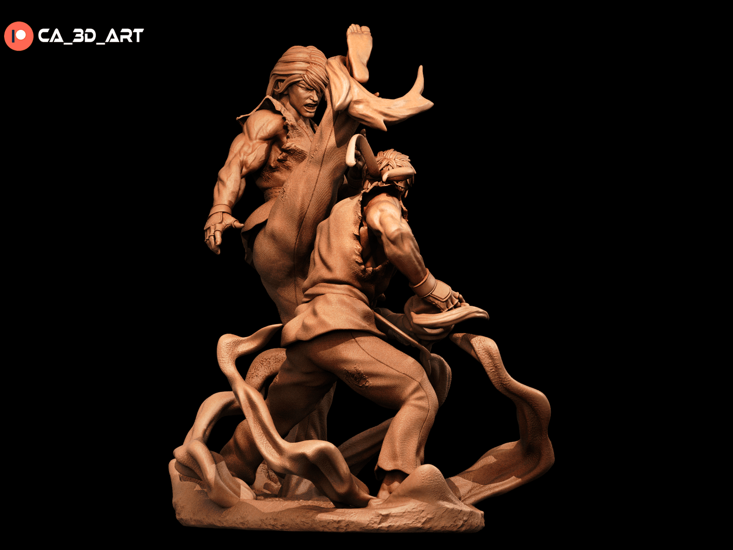 Ken and Ryu - CA 3D Studios - Dark Forge Arts