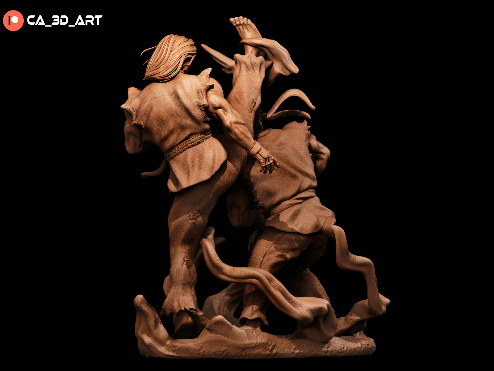 Ken and Ryu - CA 3D Studios - Dark Forge Arts