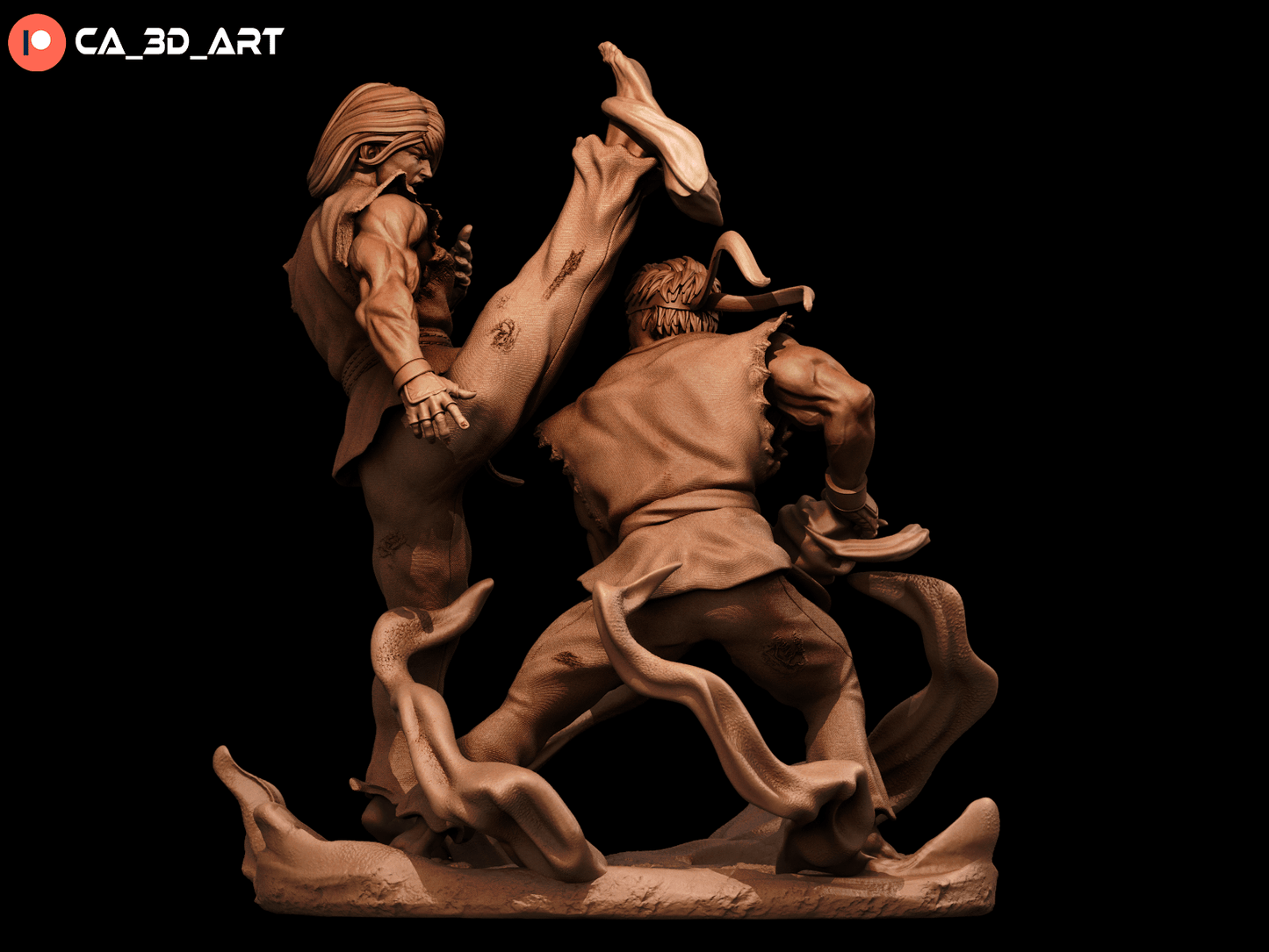 Ken and Ryu - CA 3D Studios - Dark Forge Arts