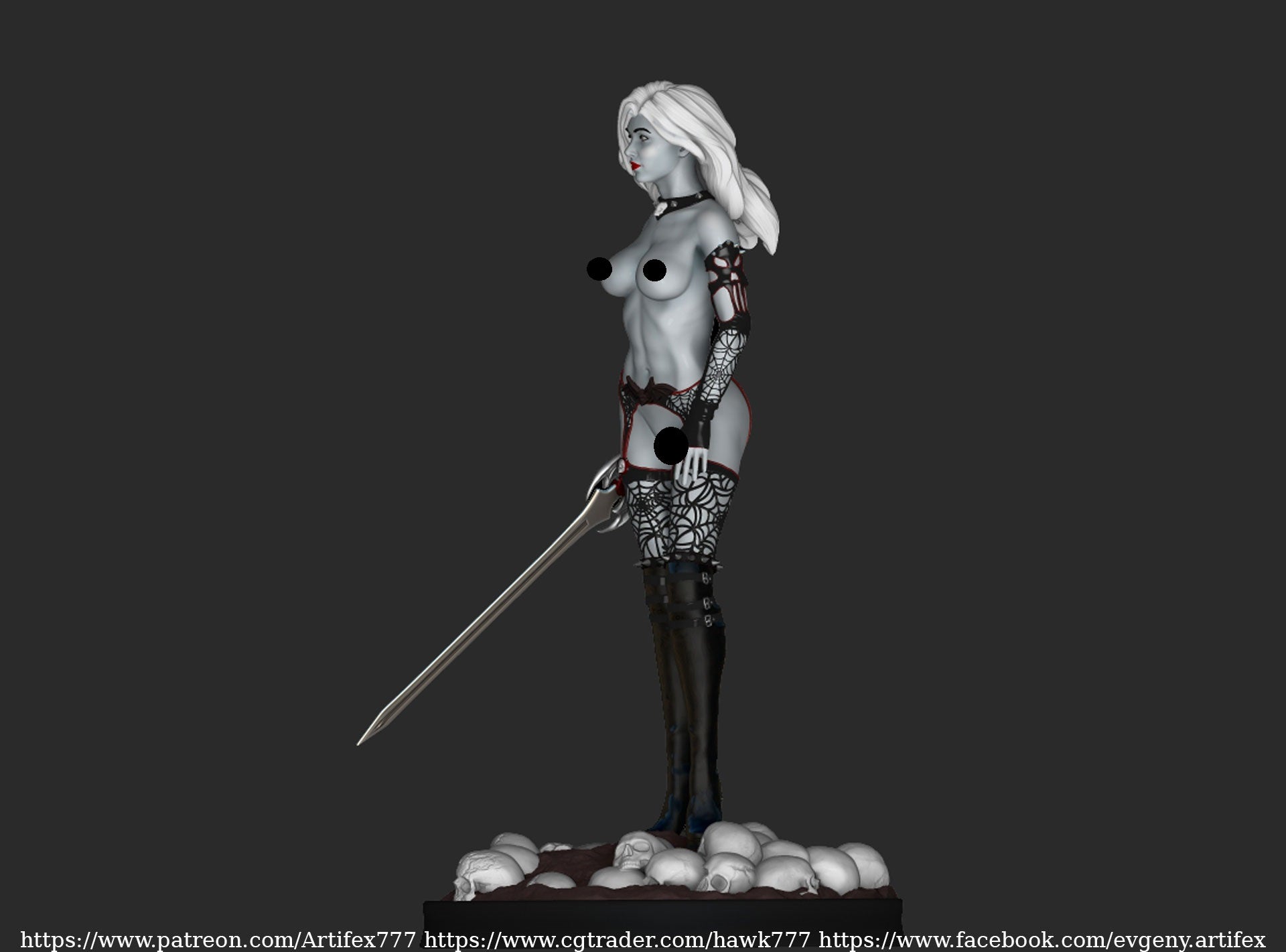 Lady Death V1 - Artifex3D - Dark Forge Arts