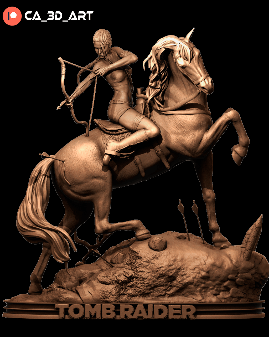 Lara Croft on Horse - CA 3D Studios - Dark Forge Arts