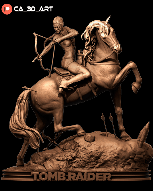 Lara Croft on Horse - CA 3D Studios - Dark Forge Arts