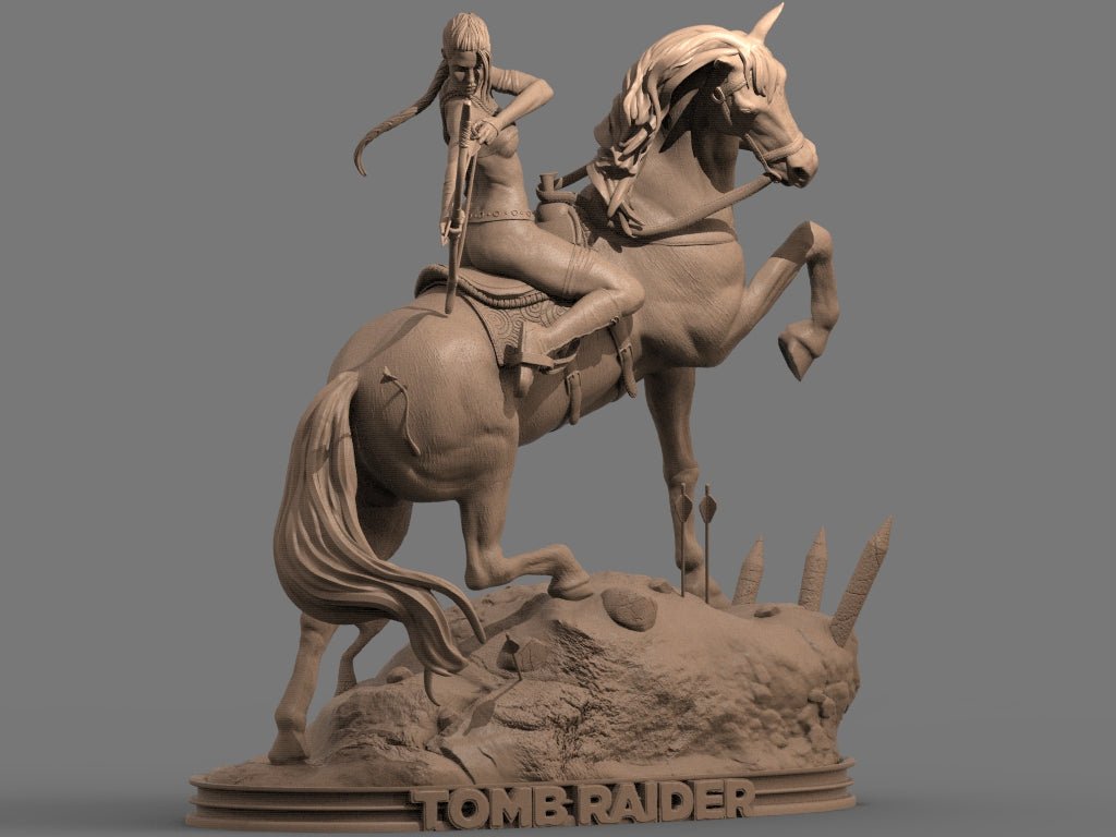 Lara Croft on Horse - CA 3D Studios - Dark Forge Arts