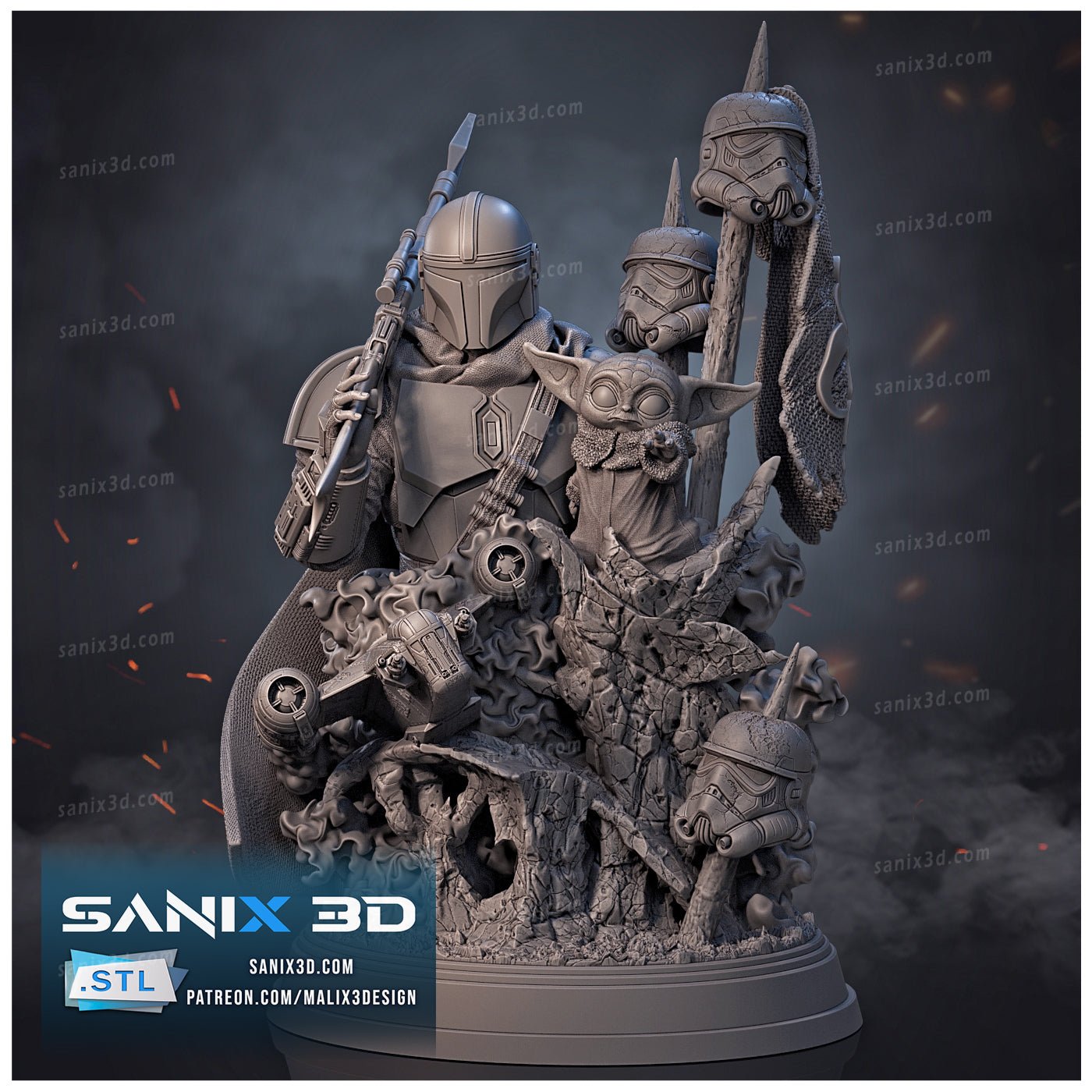 Mandalorian - Sanix3D - Dark Forge Arts
