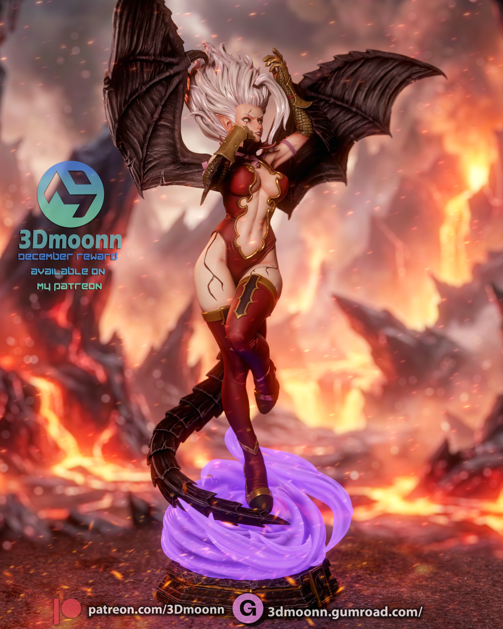 Mirajane Satan - 3DMoonn - Dark Forge Arts
