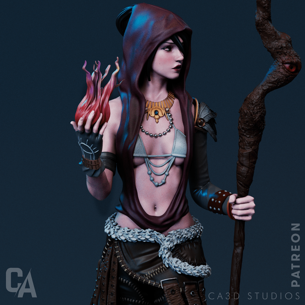 Morrigan Dragon Age - CA 3D Studios - Dark Forge Arts