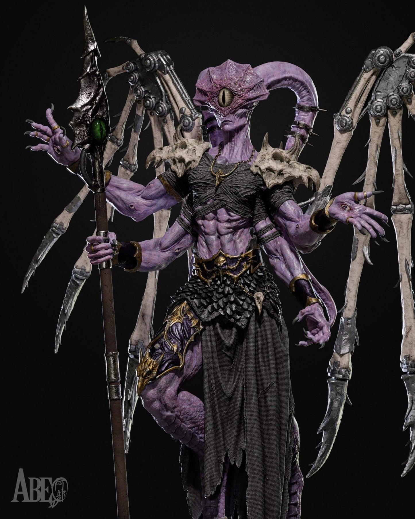 Ninefold Sorcerer - Abe3D - Dark Forge Arts
