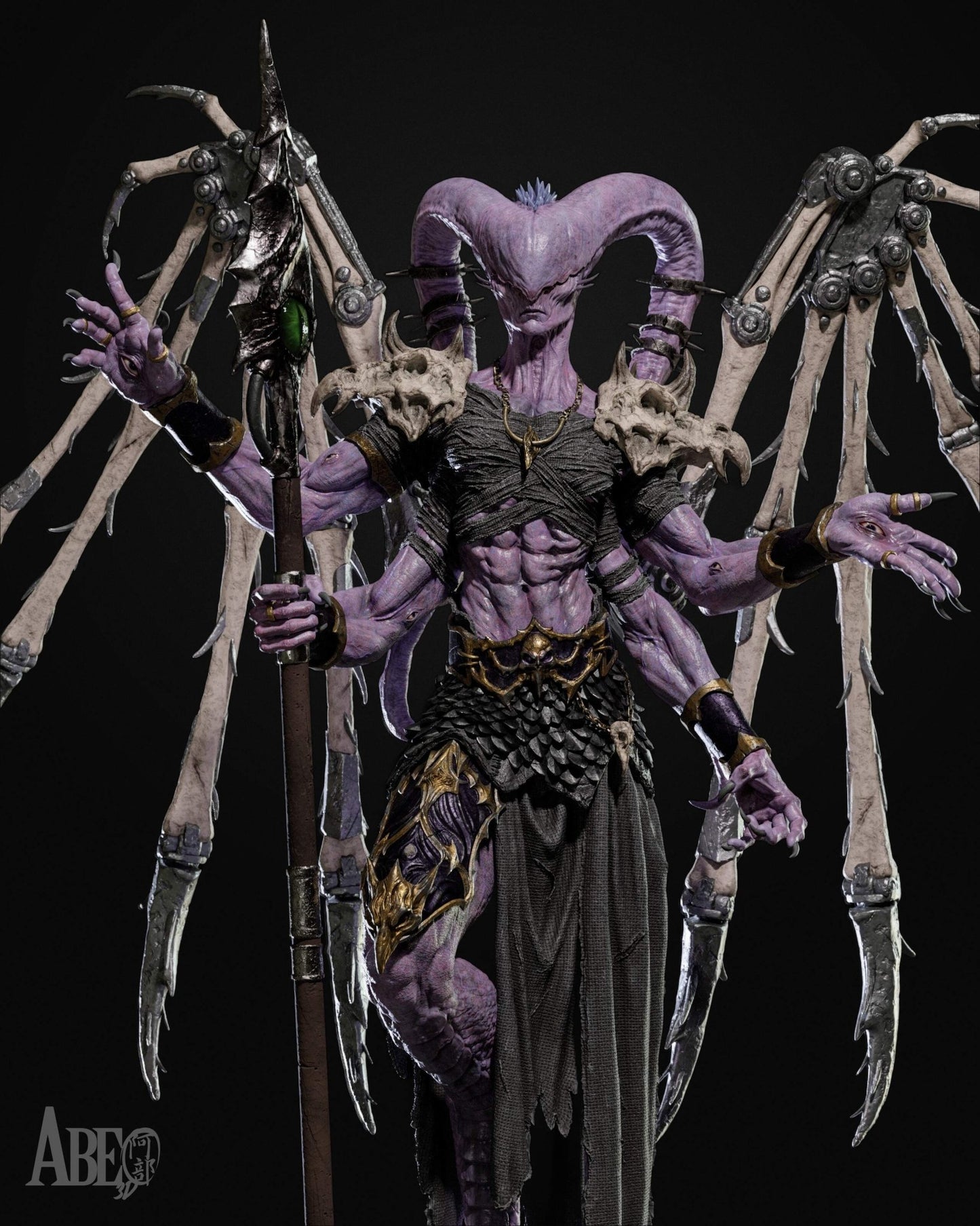 Ninefold Sorcerer - Abe3D - Dark Forge Arts