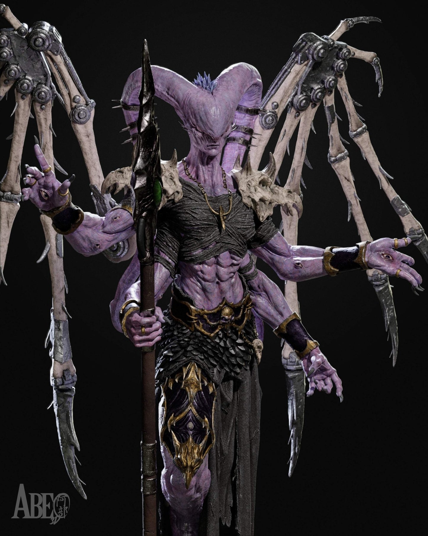 Ninefold Sorcerer - Abe3D - Dark Forge Arts