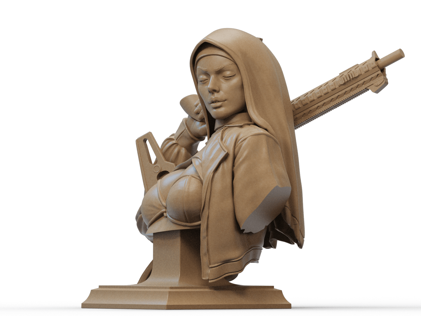 Nun with Gun - CA 3D Studios - Dark Forge Arts