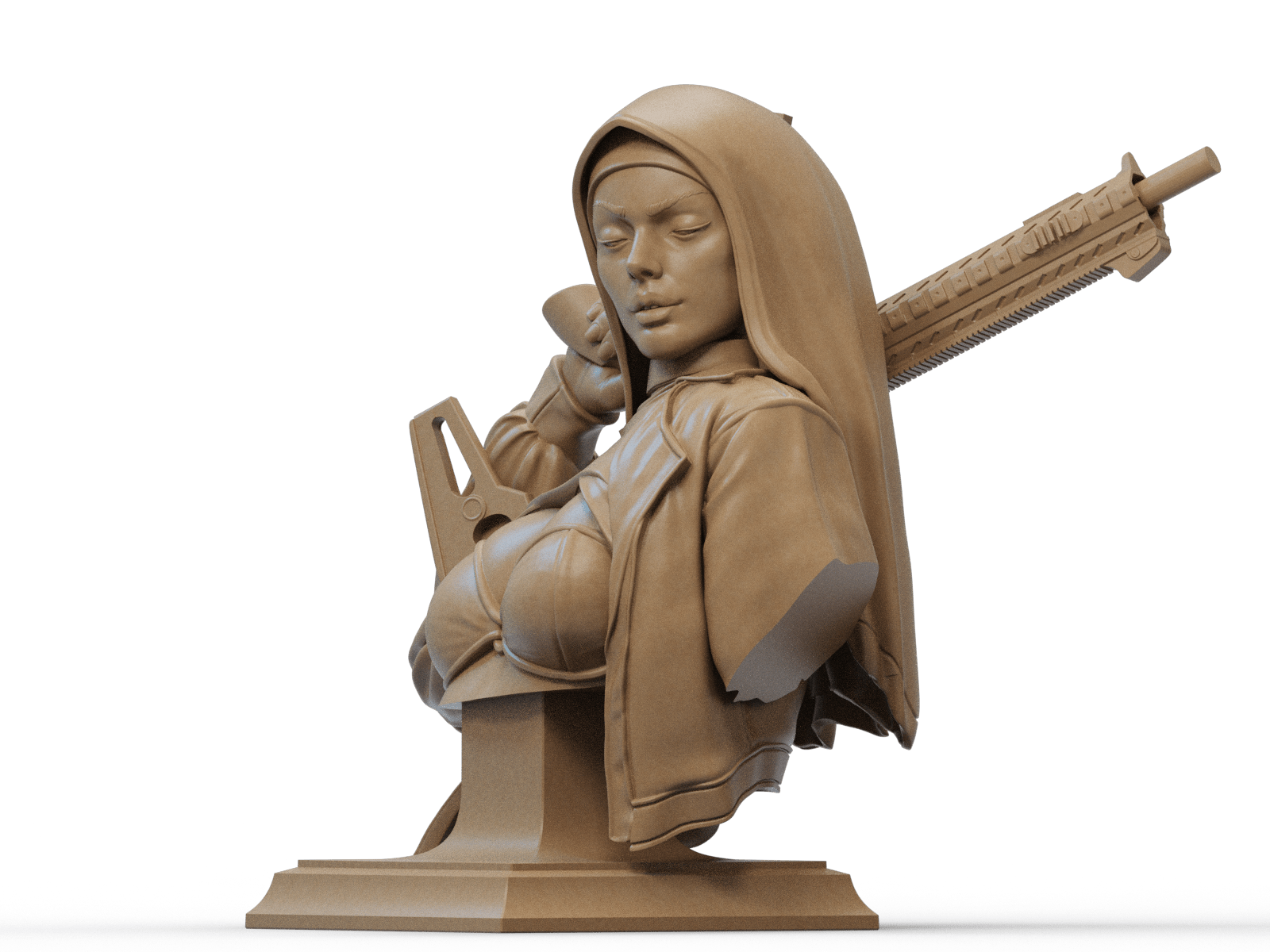 Nun with Gun - CA 3D Studios - Dark Forge Arts