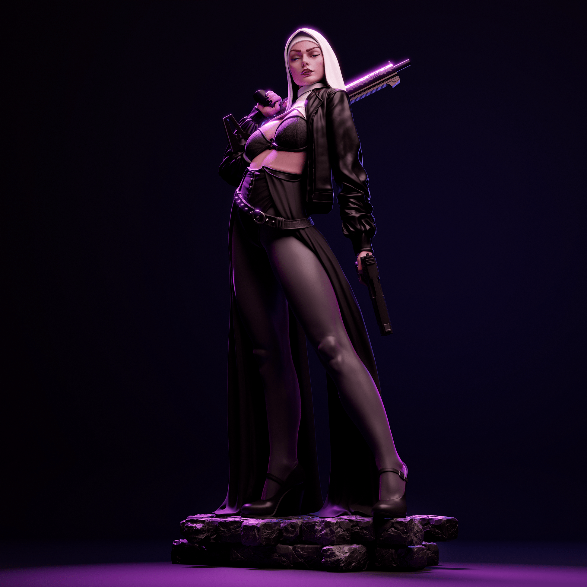 Nun with Gun - CA 3D Studios - Dark Forge Arts