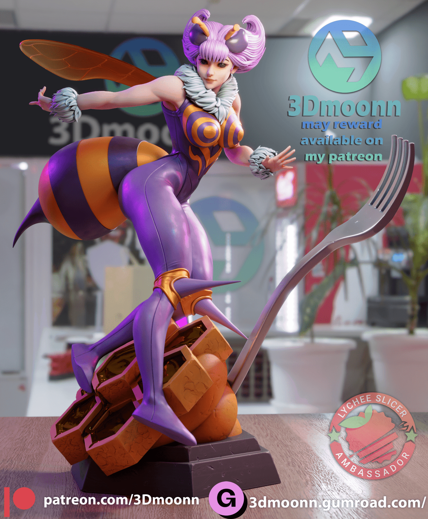 Q - bee - 3DMoonn - Dark Forge Arts