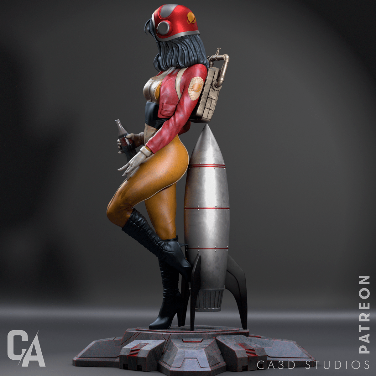 Retro Pinup Astronaut - CA 3D Studios - Dark Forge Arts