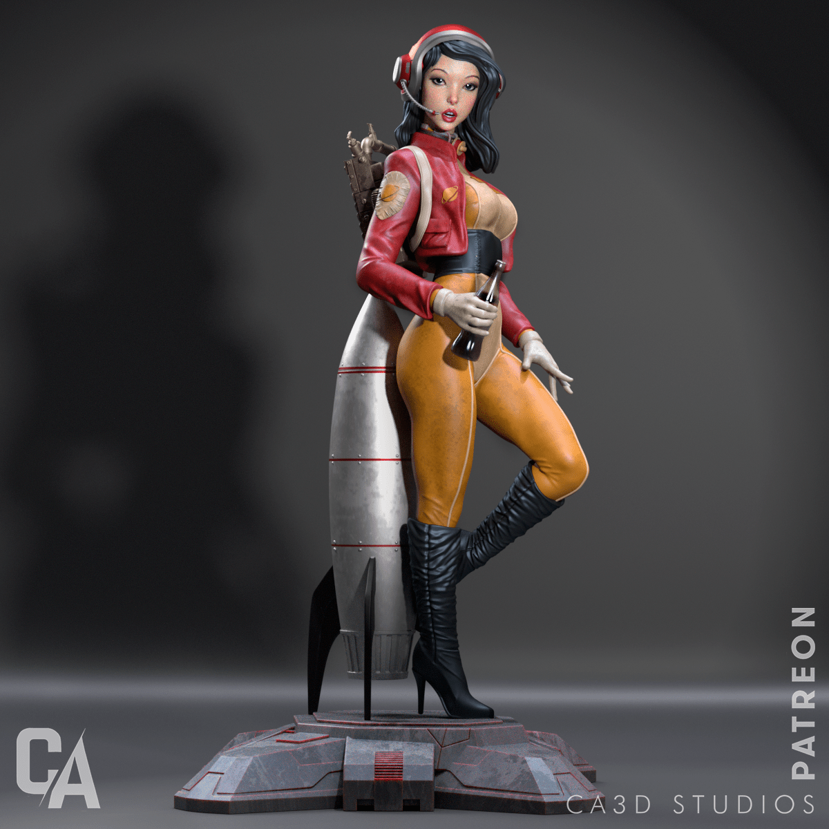 Retro Pinup Astronaut - CA 3D Studios - Dark Forge Arts