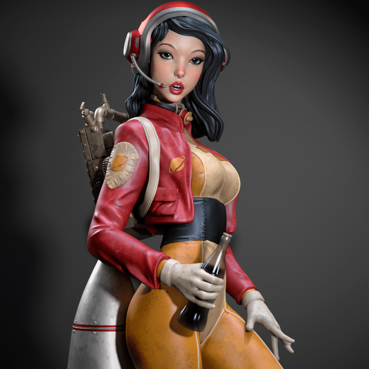 Retro Pinup Astronaut - CA 3D Studios - Dark Forge Arts
