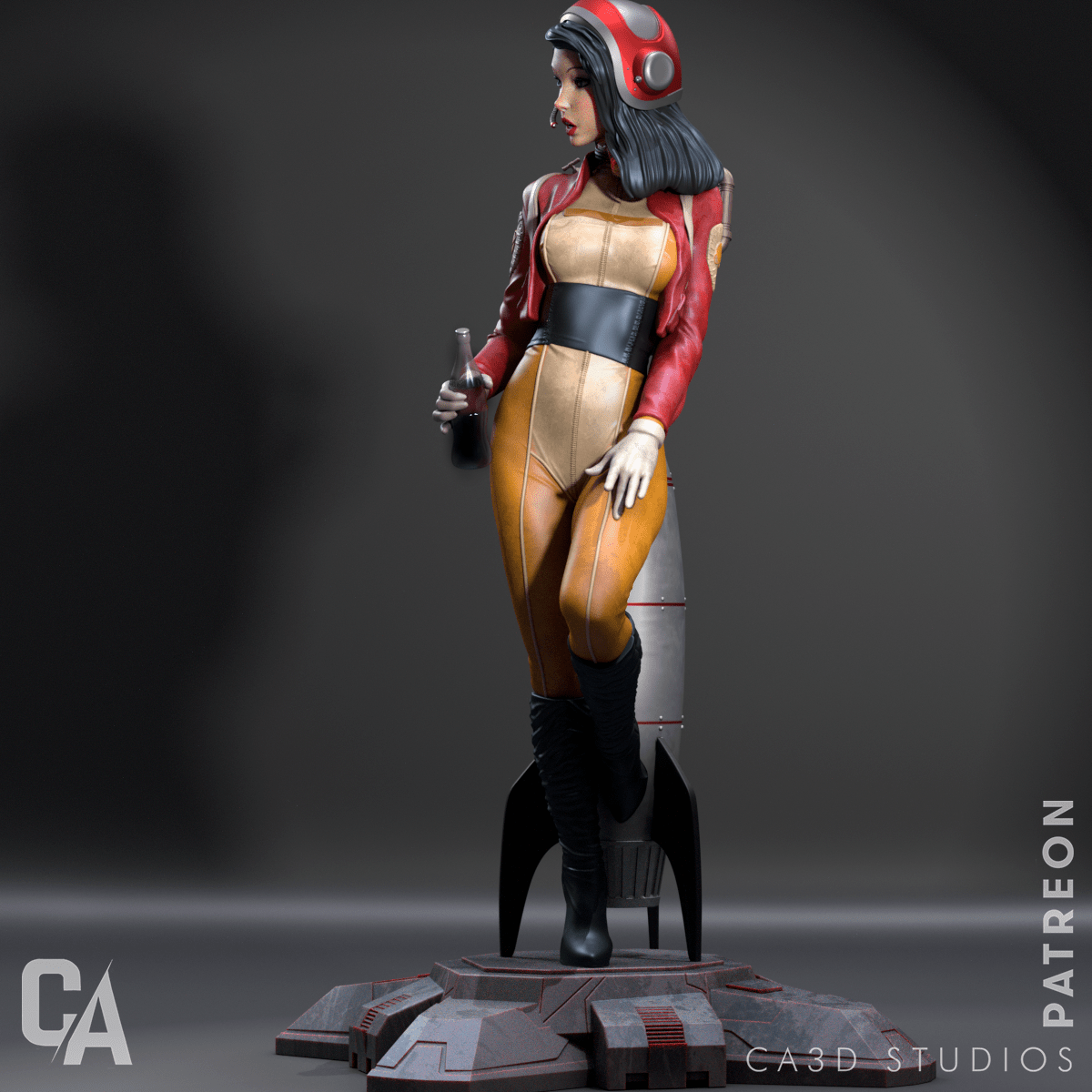 Retro Pinup Astronaut - CA 3D Studios - Dark Forge Arts