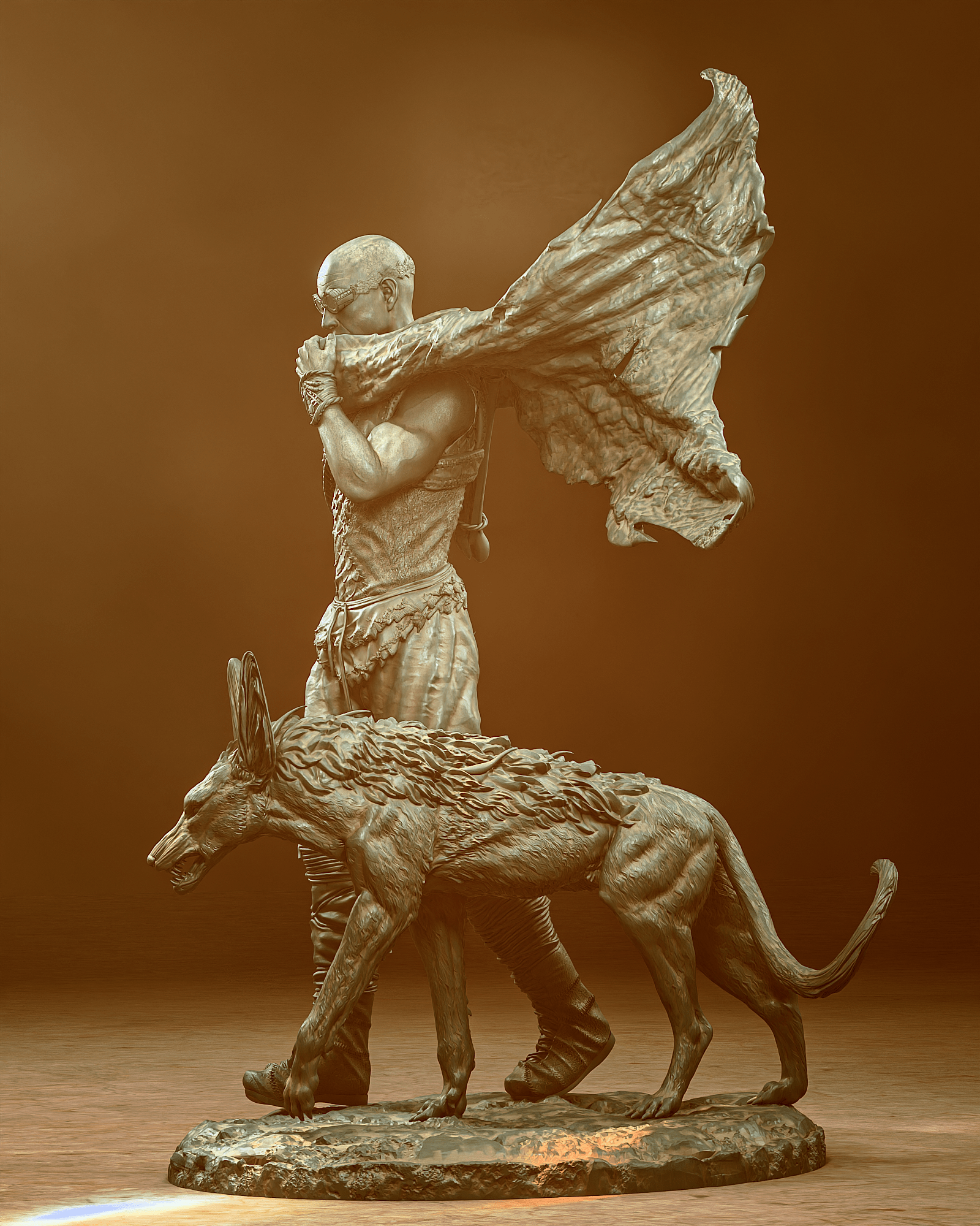 Riddick with Jackal - CA 3D Studios - Dark Forge Arts