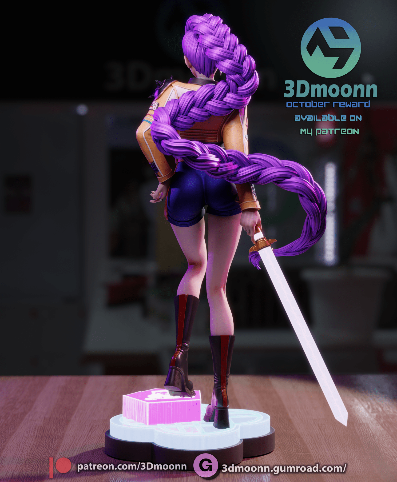 Rumi Kpop Demon Hunter - 3DMoonn - Dark Forge Arts