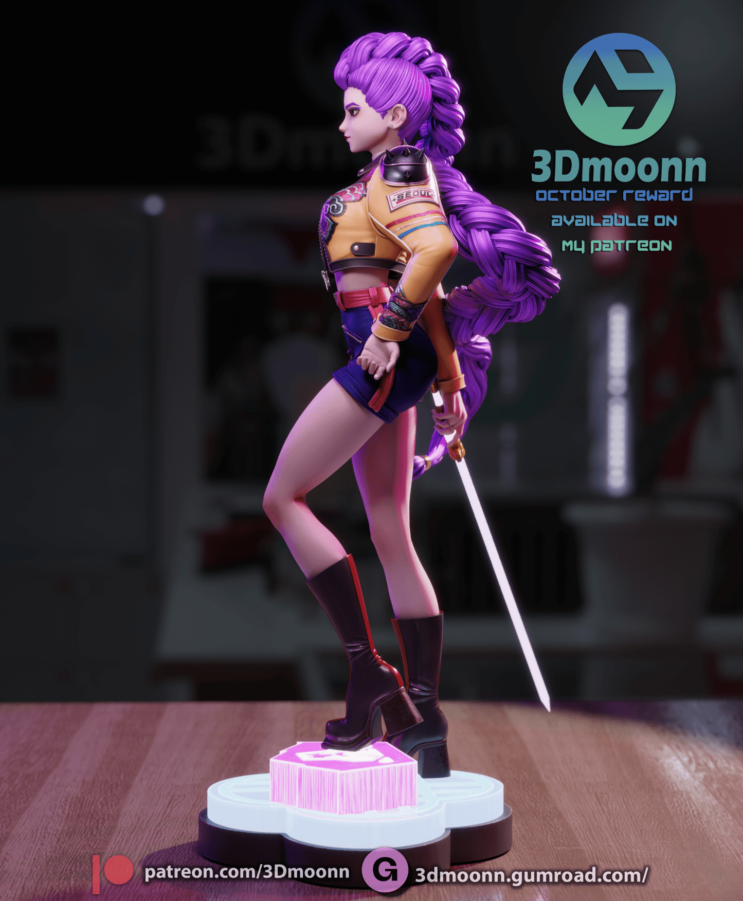 Rumi Kpop Demon Hunter - 3DMoonn - Dark Forge Arts