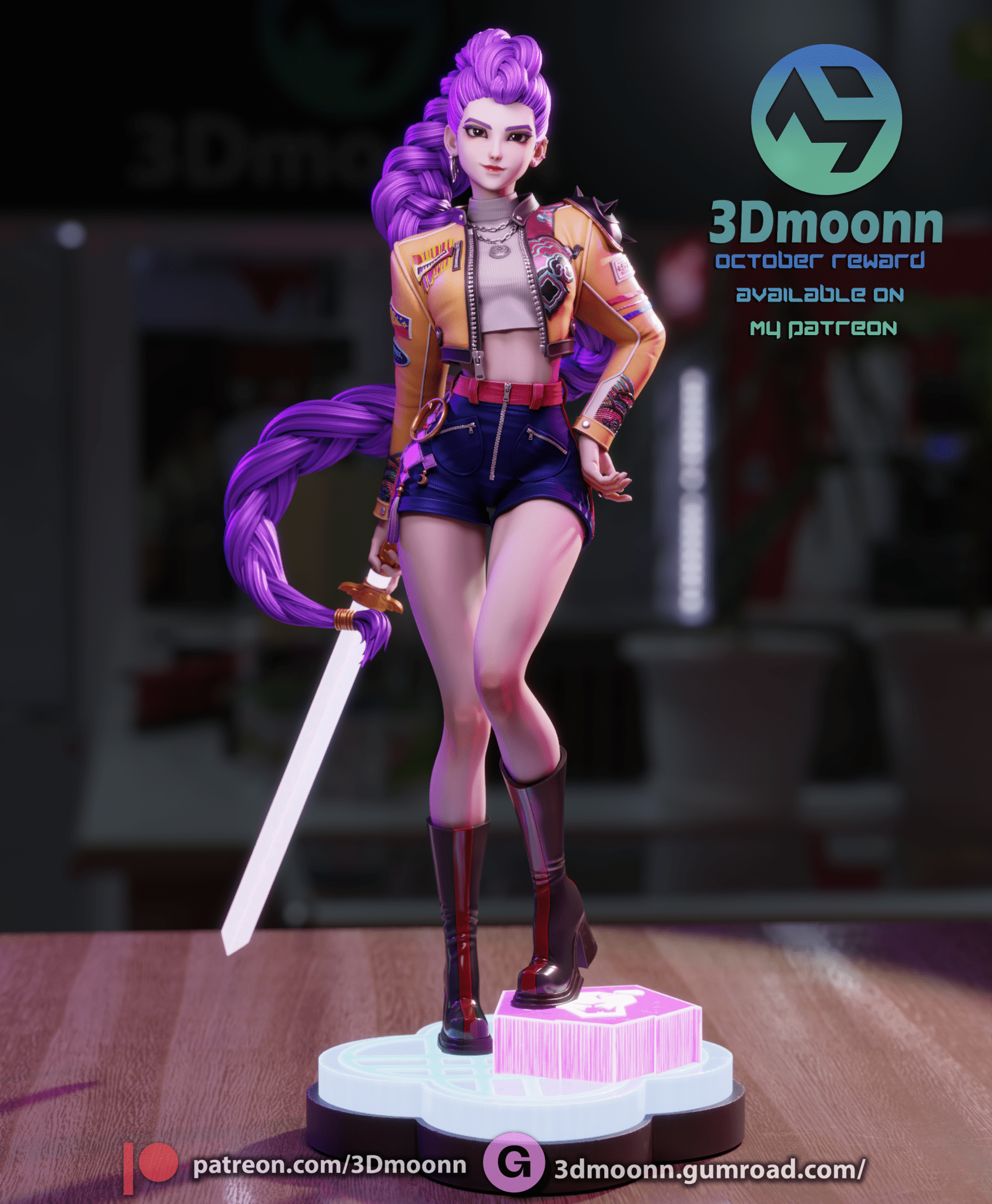 Rumi Kpop Demon Hunter - 3DMoonn - Dark Forge Arts