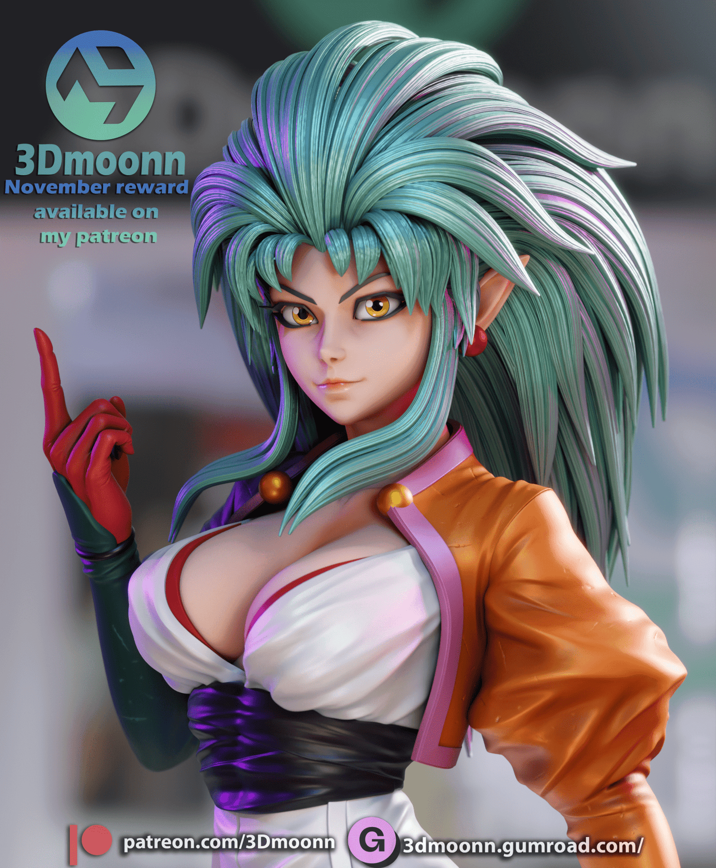 Ryoko Hakubi - 3DMoonn - Dark Forge Arts