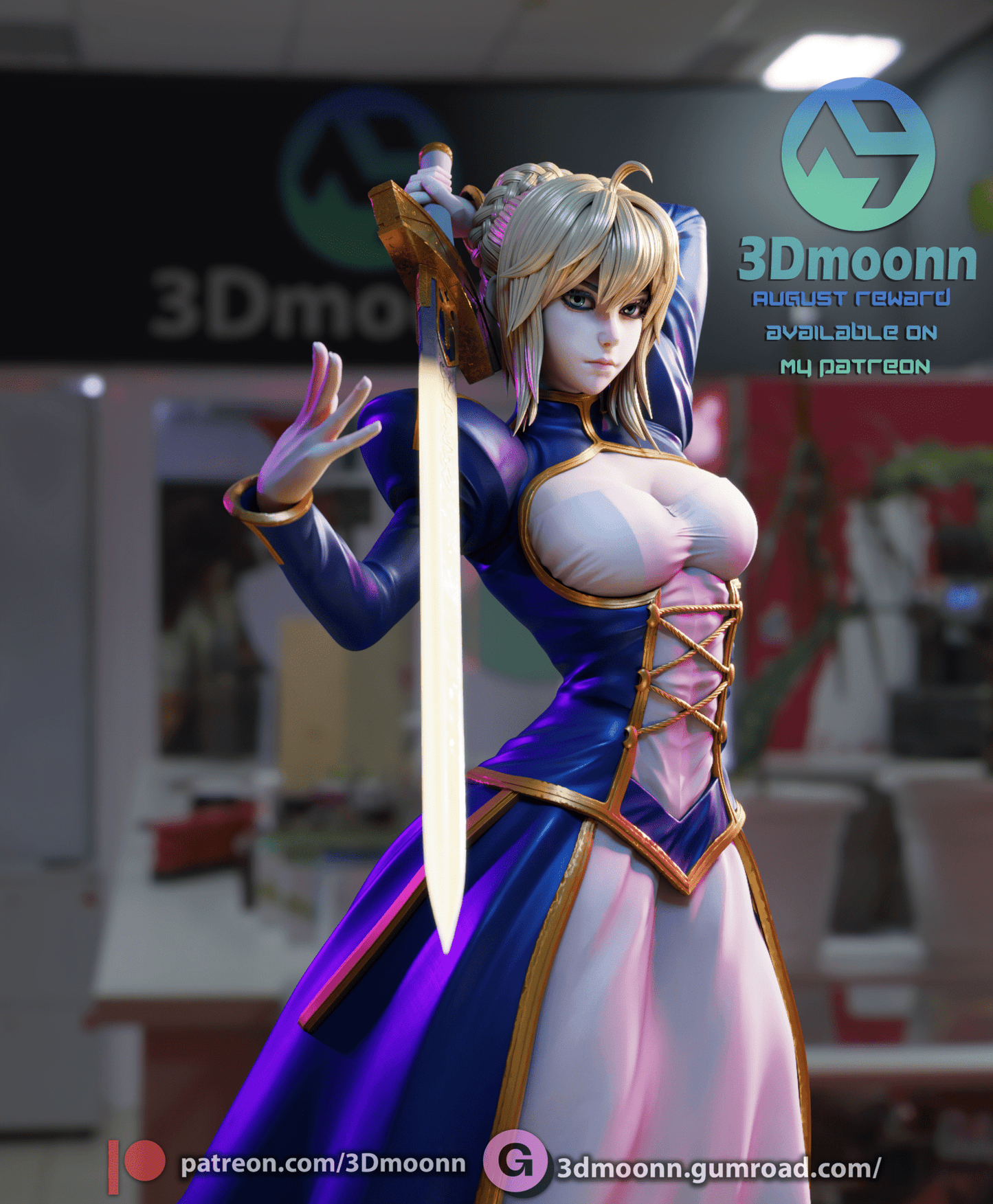 Saber - 3DMoonn - Dark Forge Arts