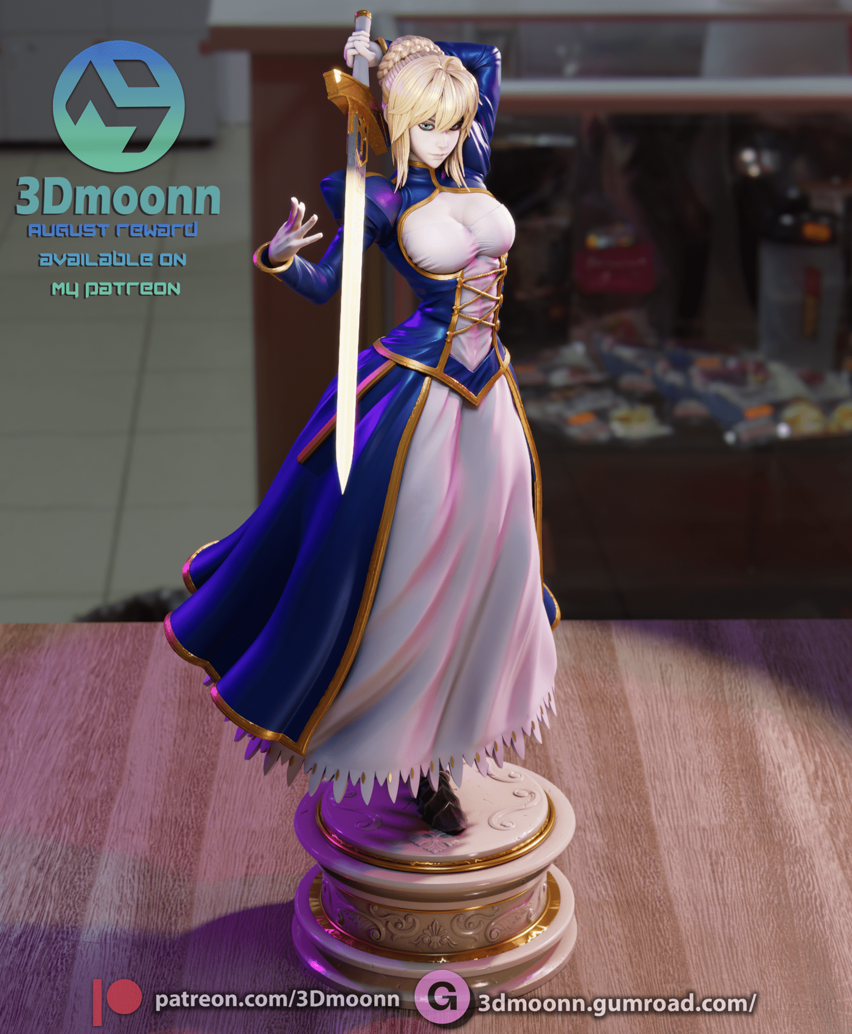 Saber - 3DMoonn - Dark Forge Arts