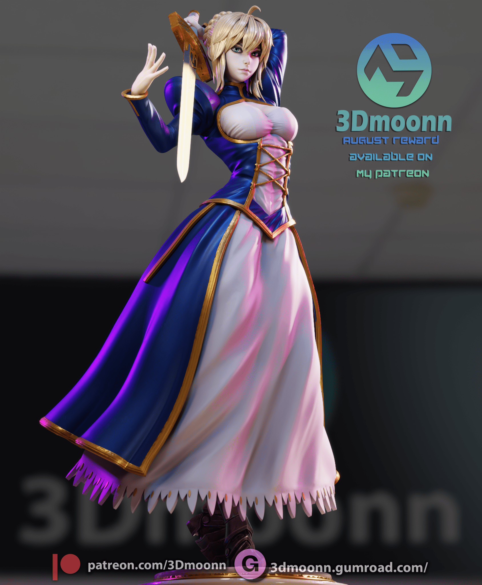 Saber - 3DMoonn - Dark Forge Arts