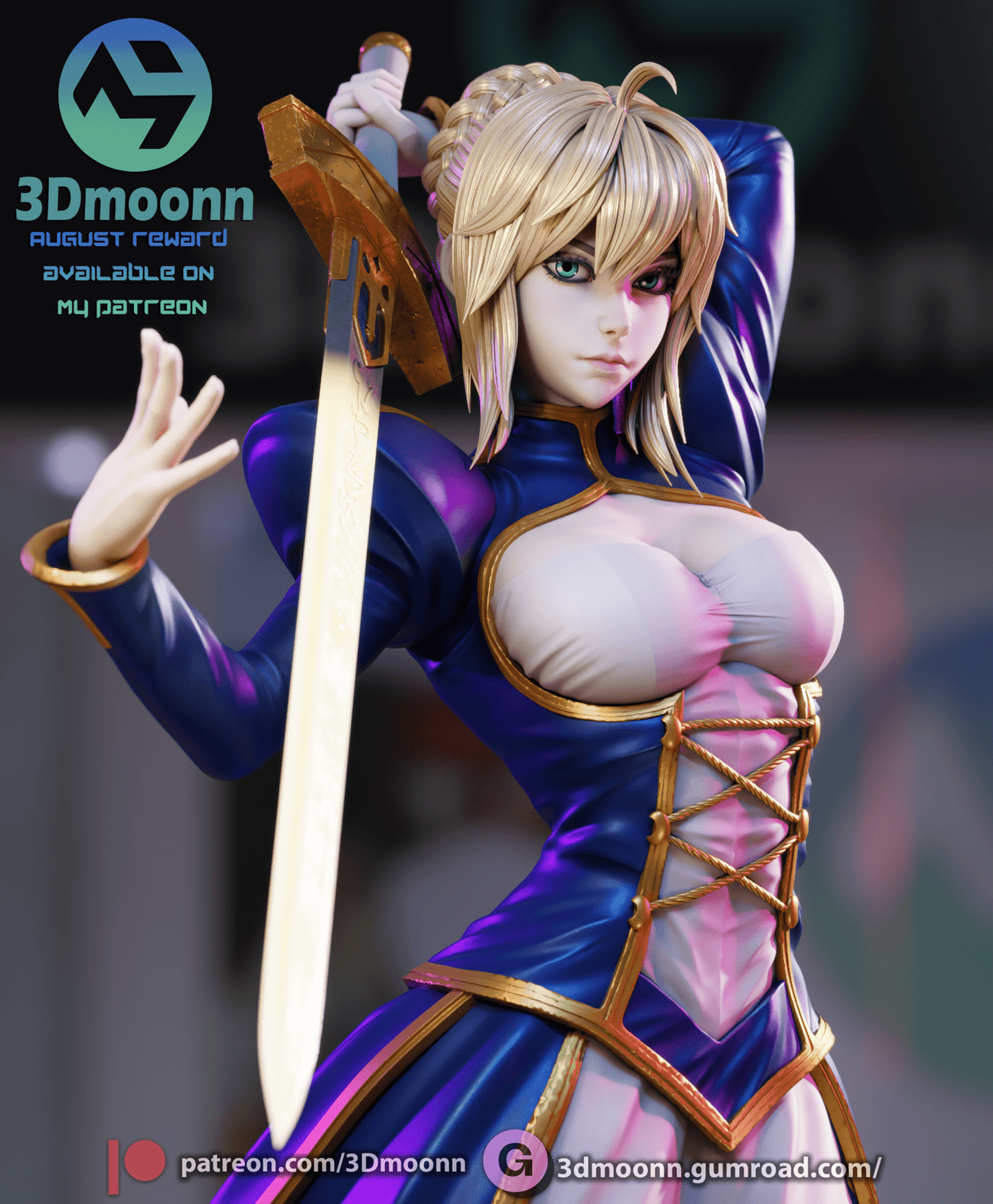 Saber - 3DMoonn - Dark Forge Arts