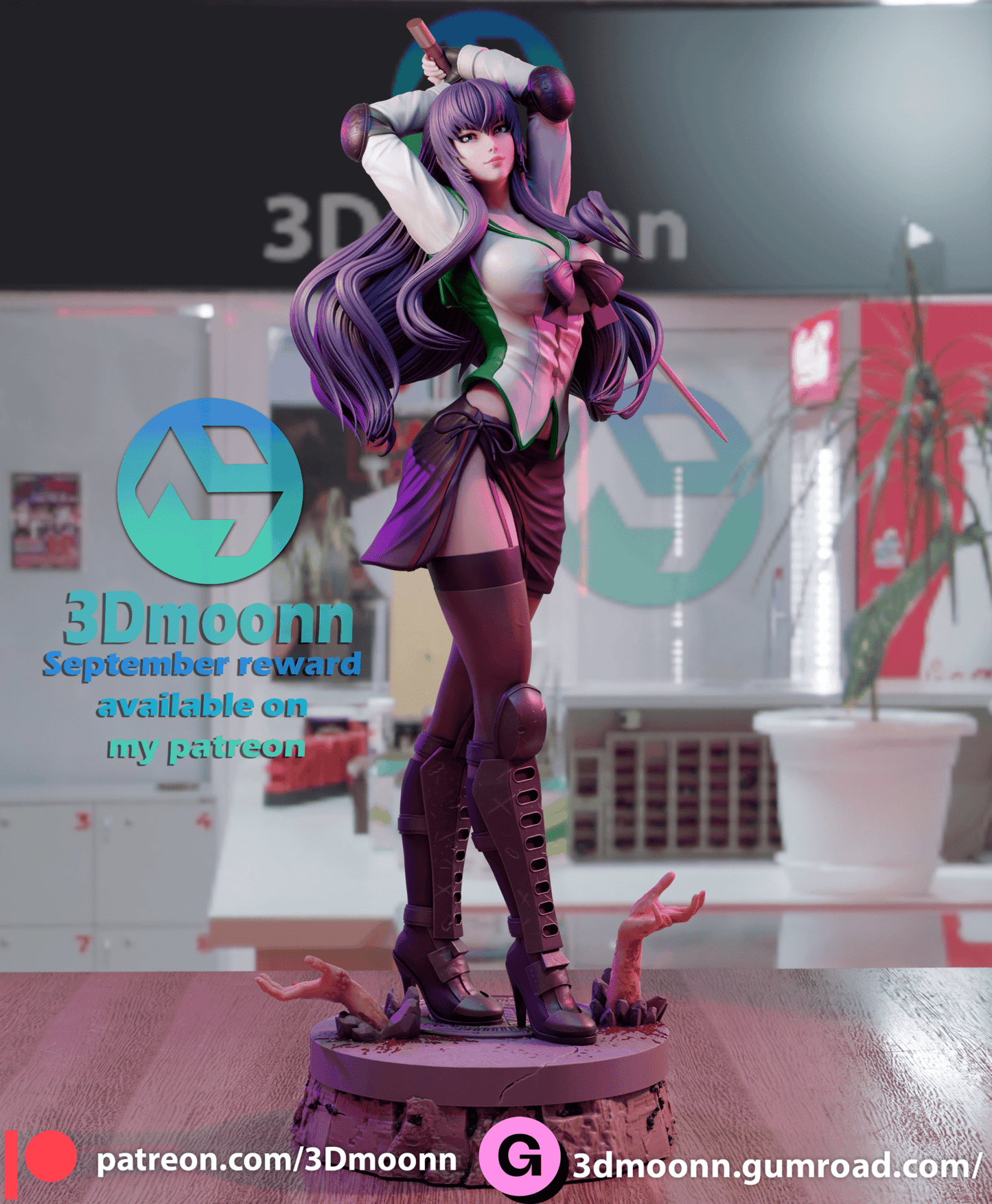 Saeko Busujima - 3DMoonn - Dark Forge Arts