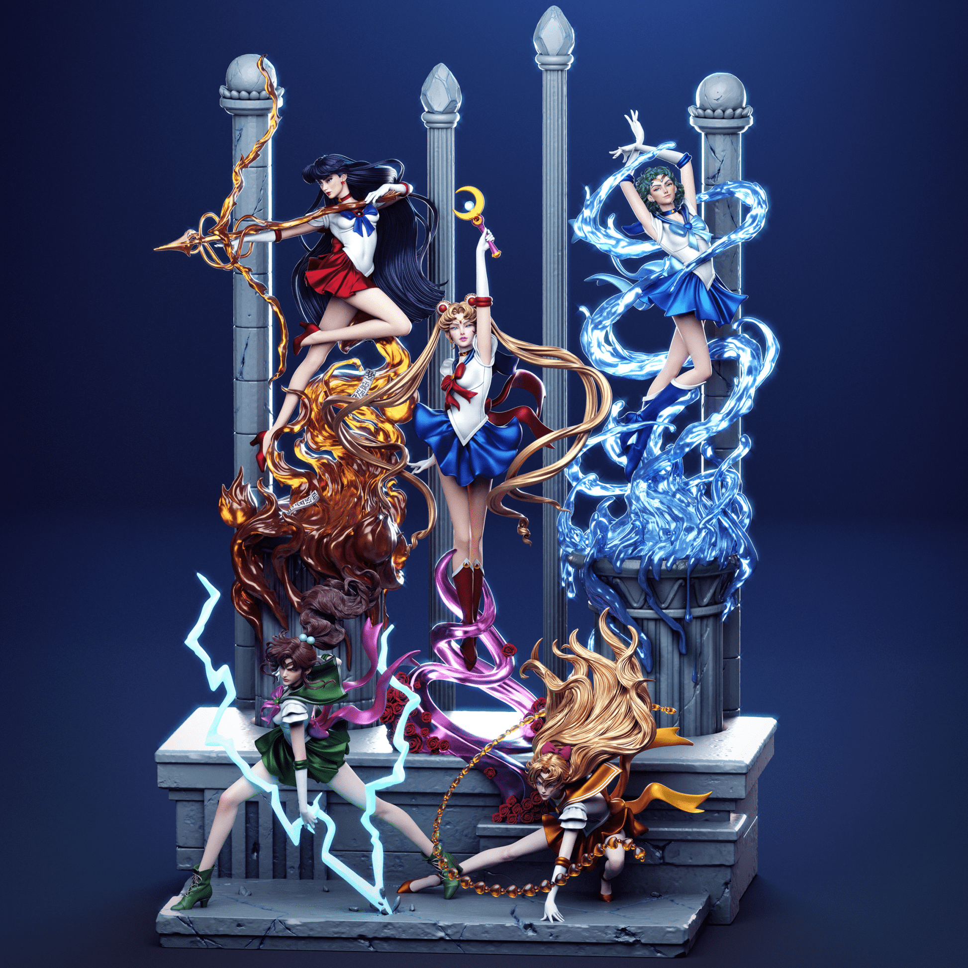Sailor Moon Diorama - CA 3D Studios - Dark Forge Arts