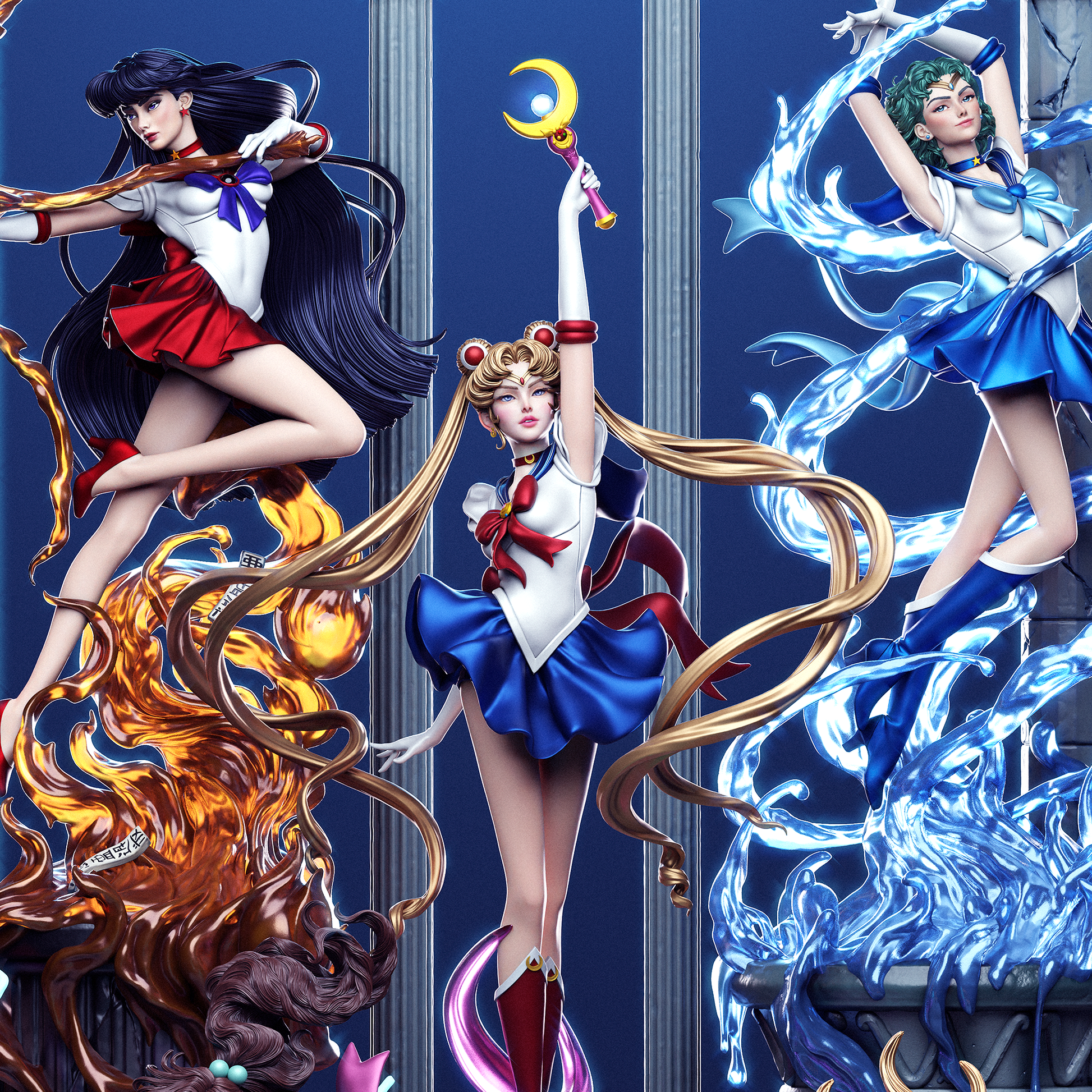 Sailor Moon Diorama - CA 3D Studios - Dark Forge Arts