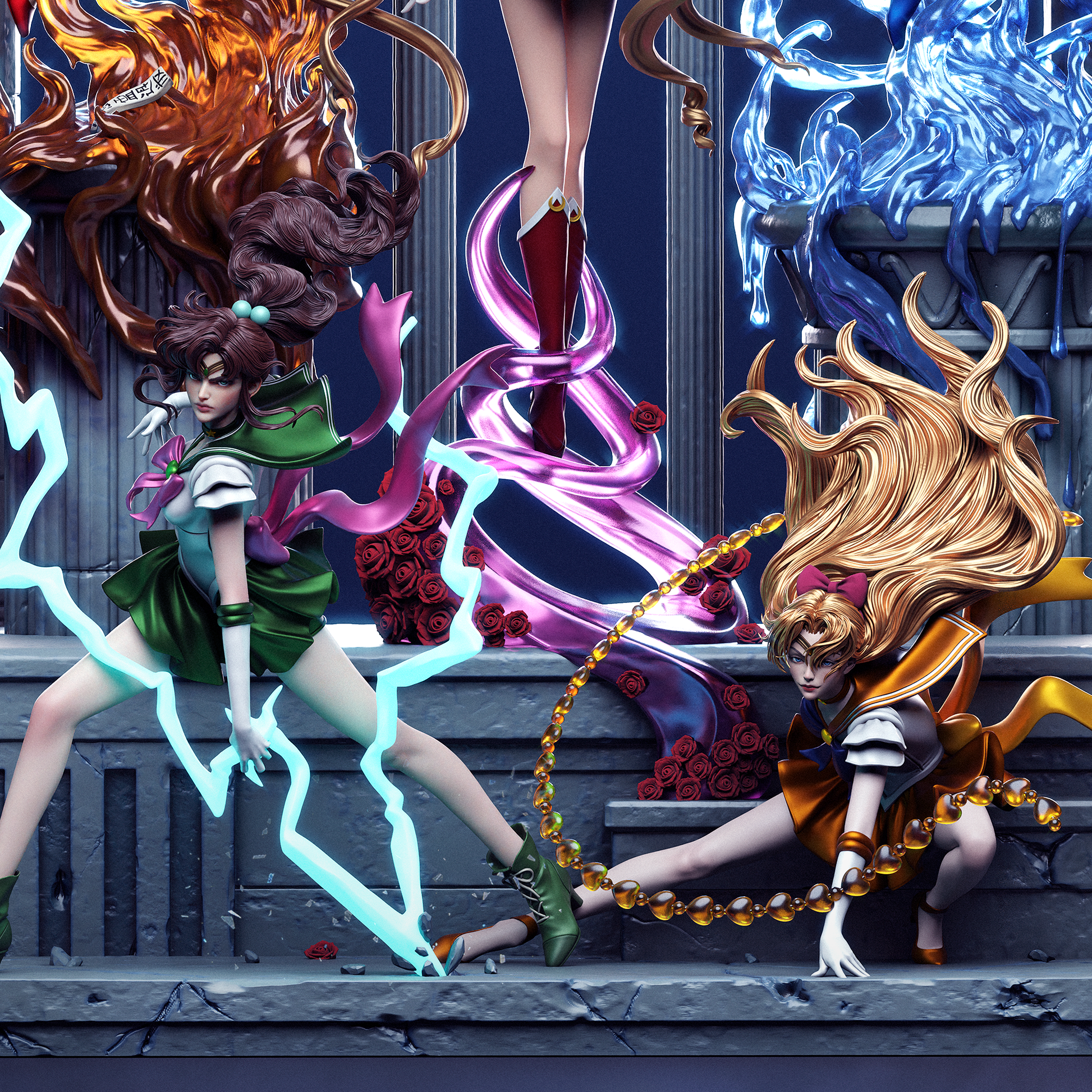 Sailor Moon Diorama - CA 3D Studios - Dark Forge Arts
