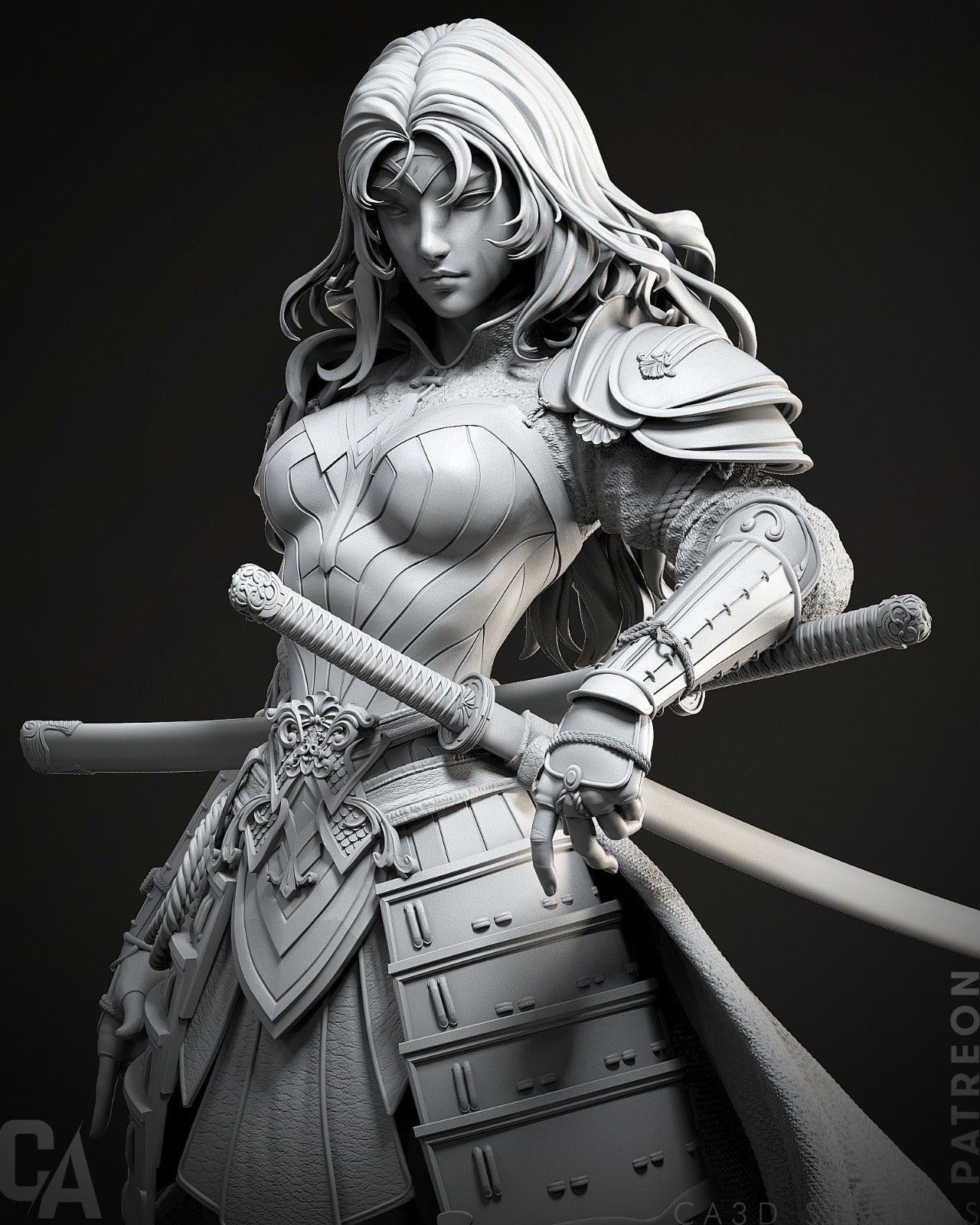 Samurai Wonder Woman - CA 3D Studios - Dark Forge Arts