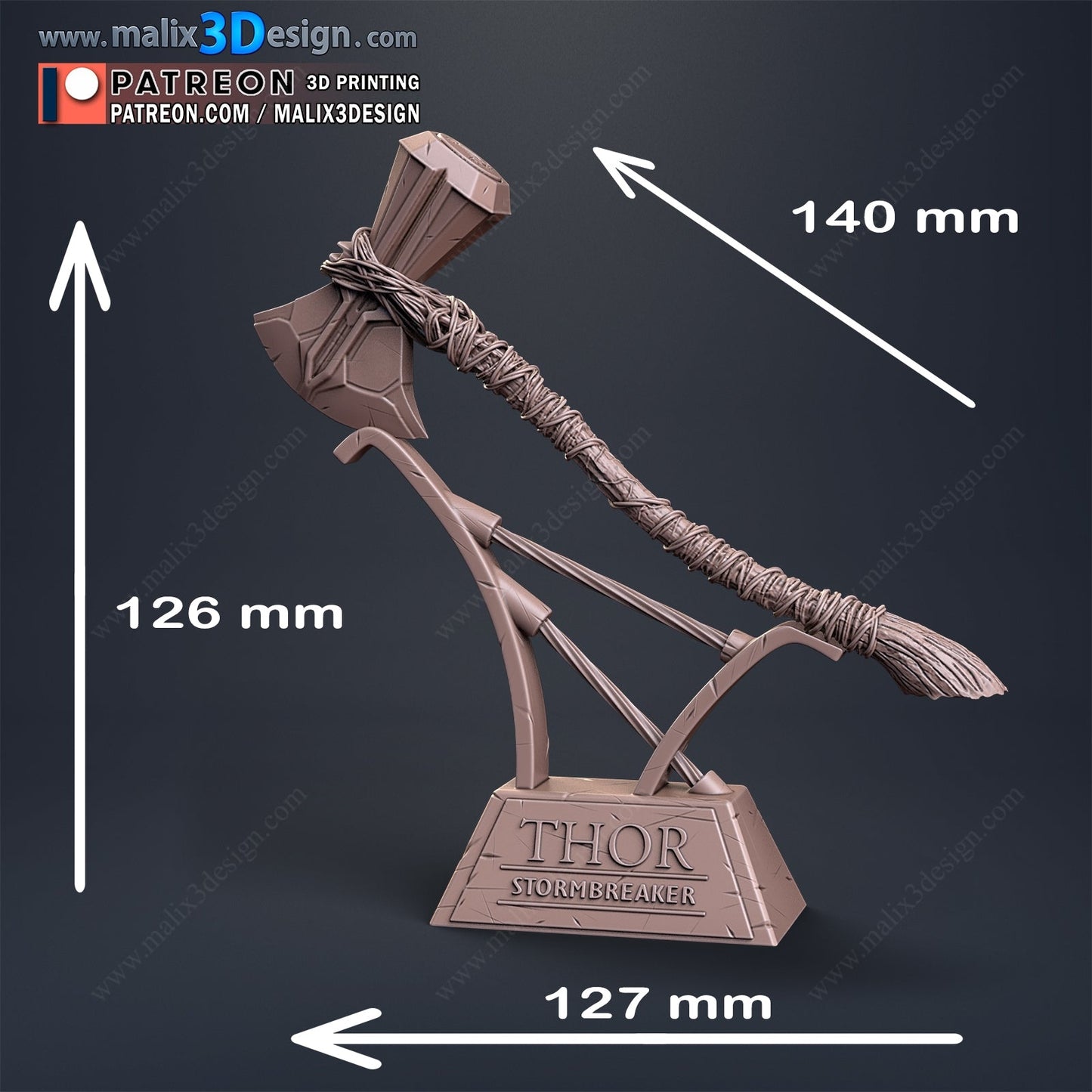 StormBreaker Thor Hammer - Sanix3D - Dark Forge Arts