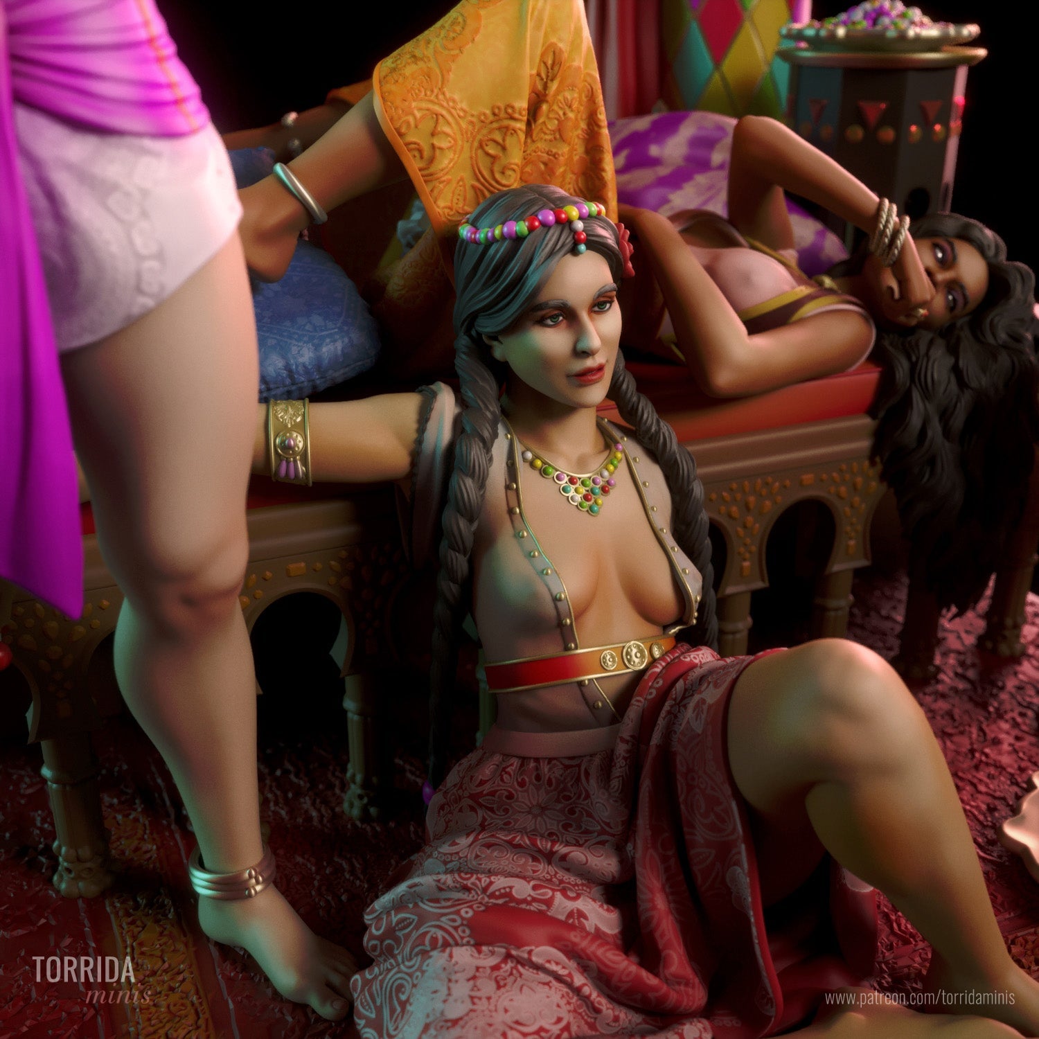 Sweet Harem Diorama - Torrida Minis - Dark Forge Arts